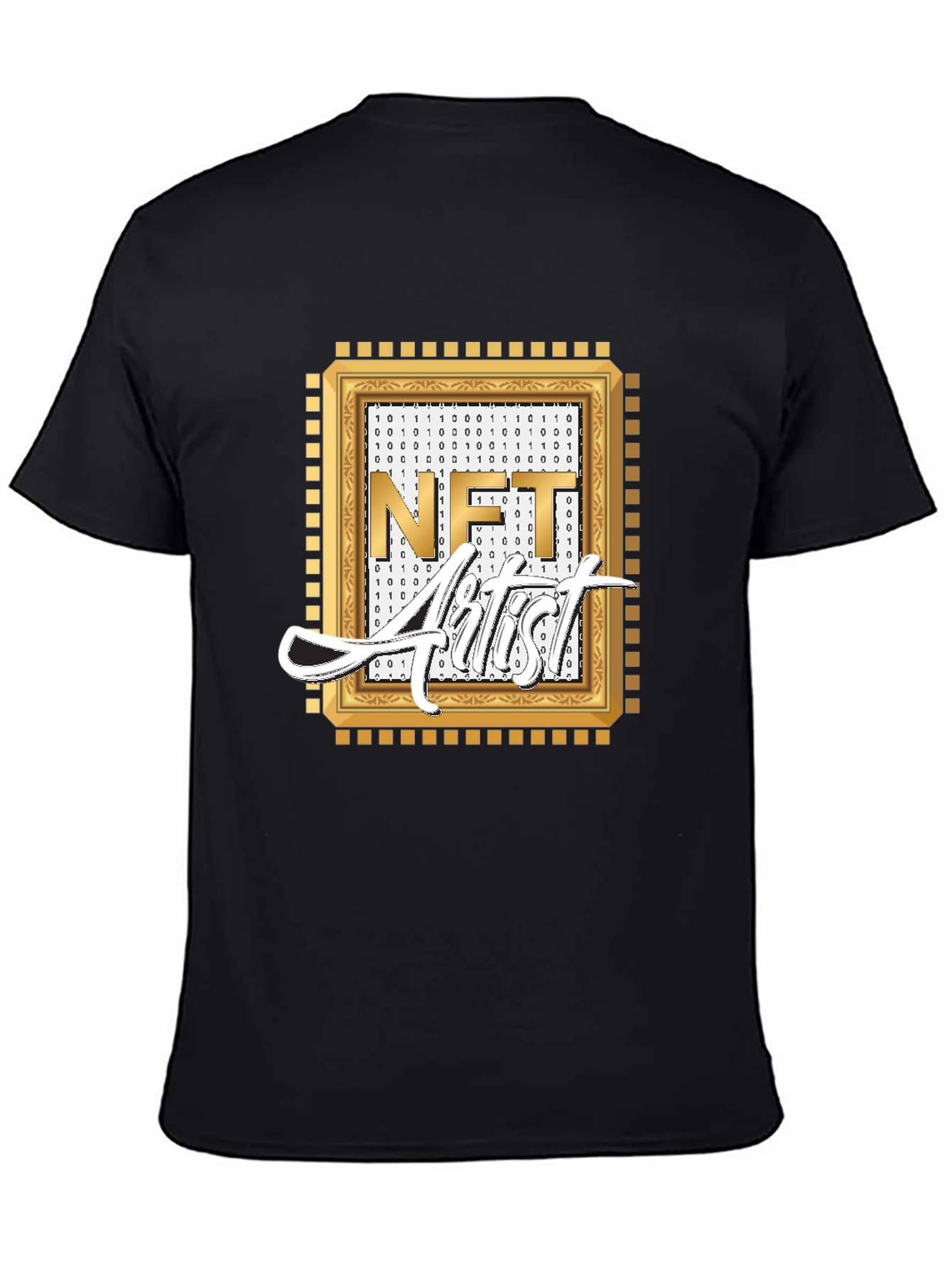 NFT Artist Graphic Tee - Black Cotton Blend T-Shirt