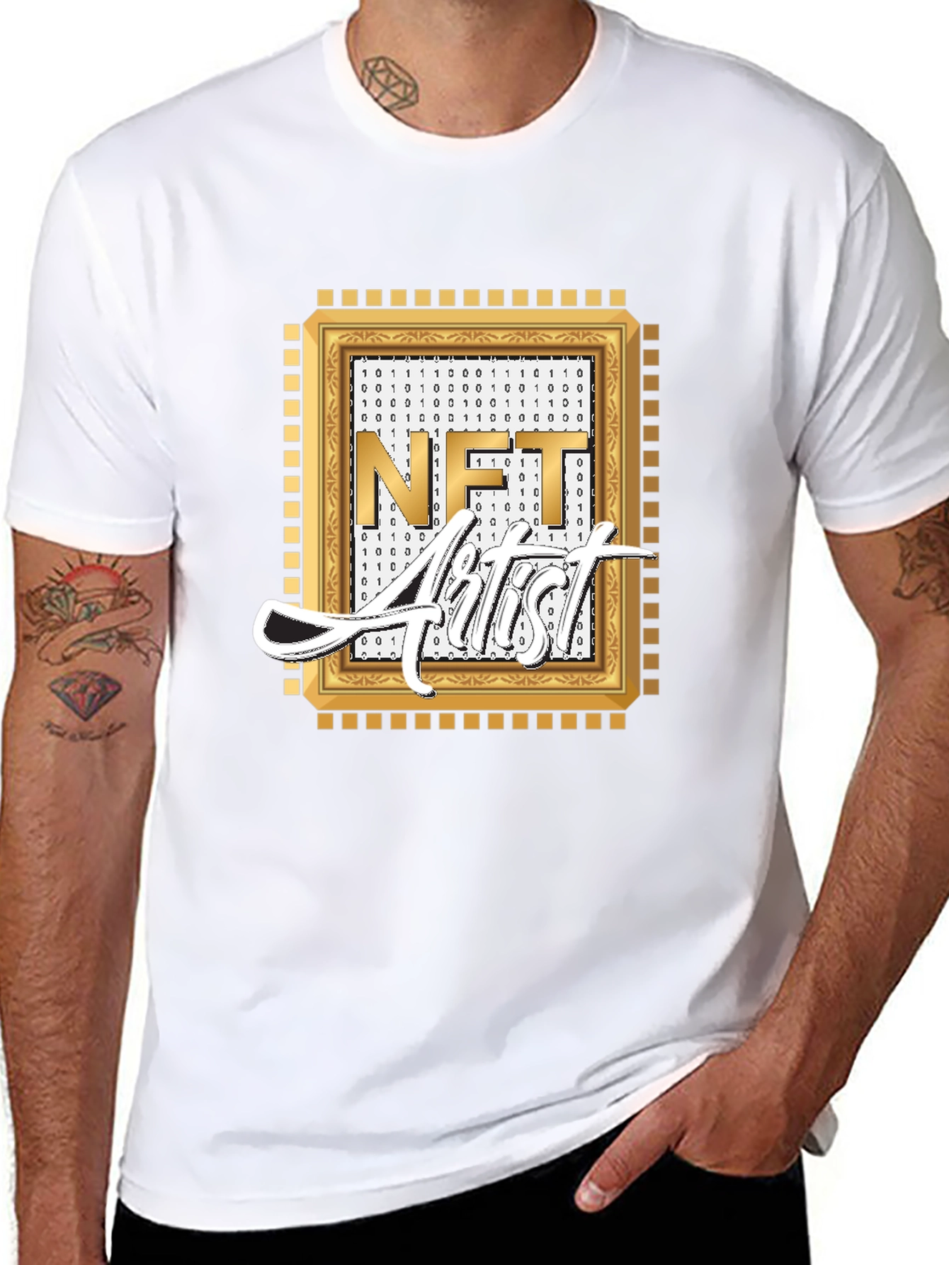 NFT Artist Graphic Tee - Black Cotton Blend T-Shirt