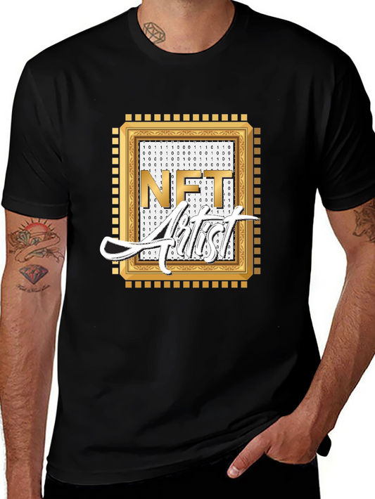 NFT Artist Graphic Tee - Black Cotton Blend T-Shirt