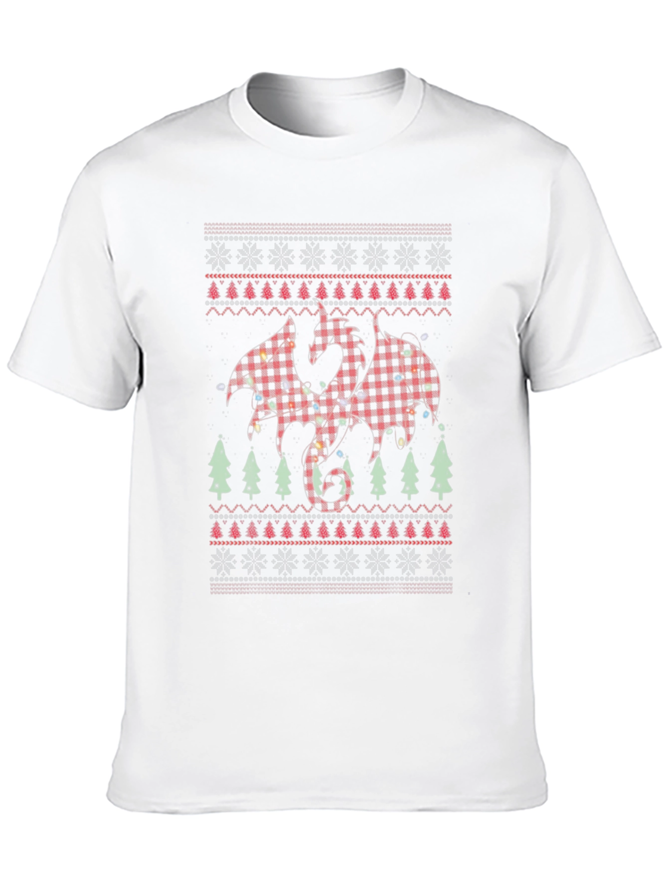 Plaid Dragon Christmas T-Shirt