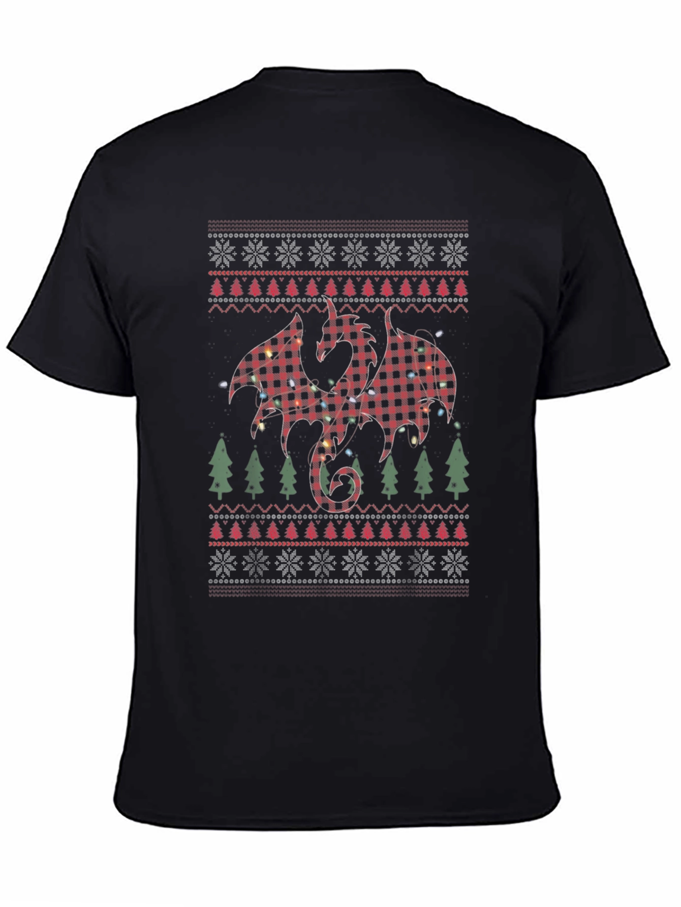 Plaid Dragon Christmas T-Shirt