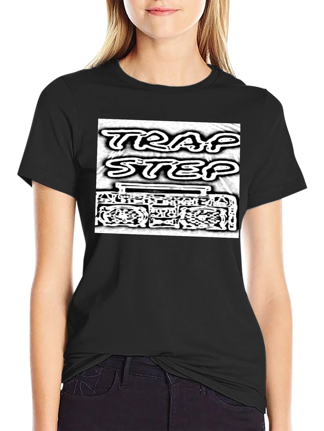 Trap Step Graphic T-Shirt - Black Cotton Tee