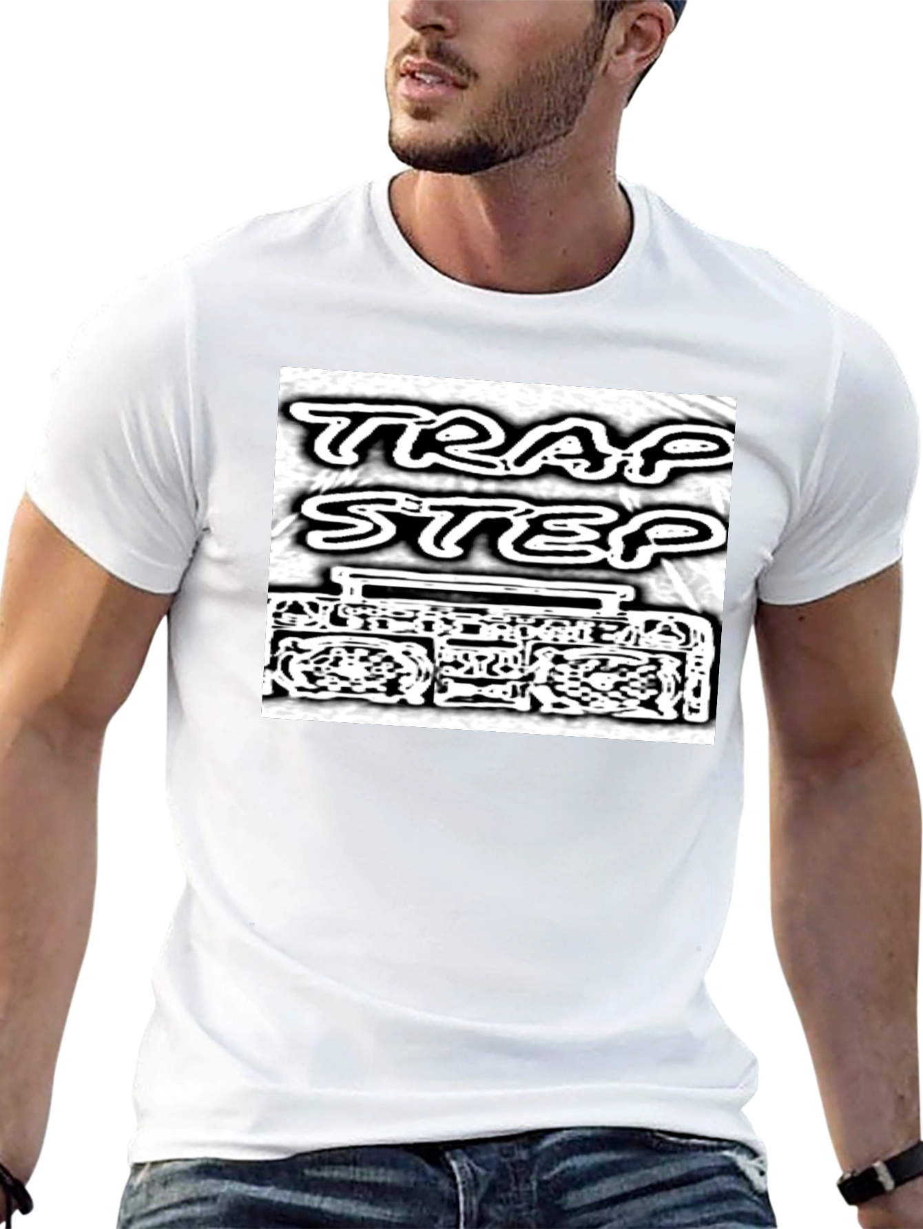 Trap Step Graphic T-Shirt - Black Cotton Tee