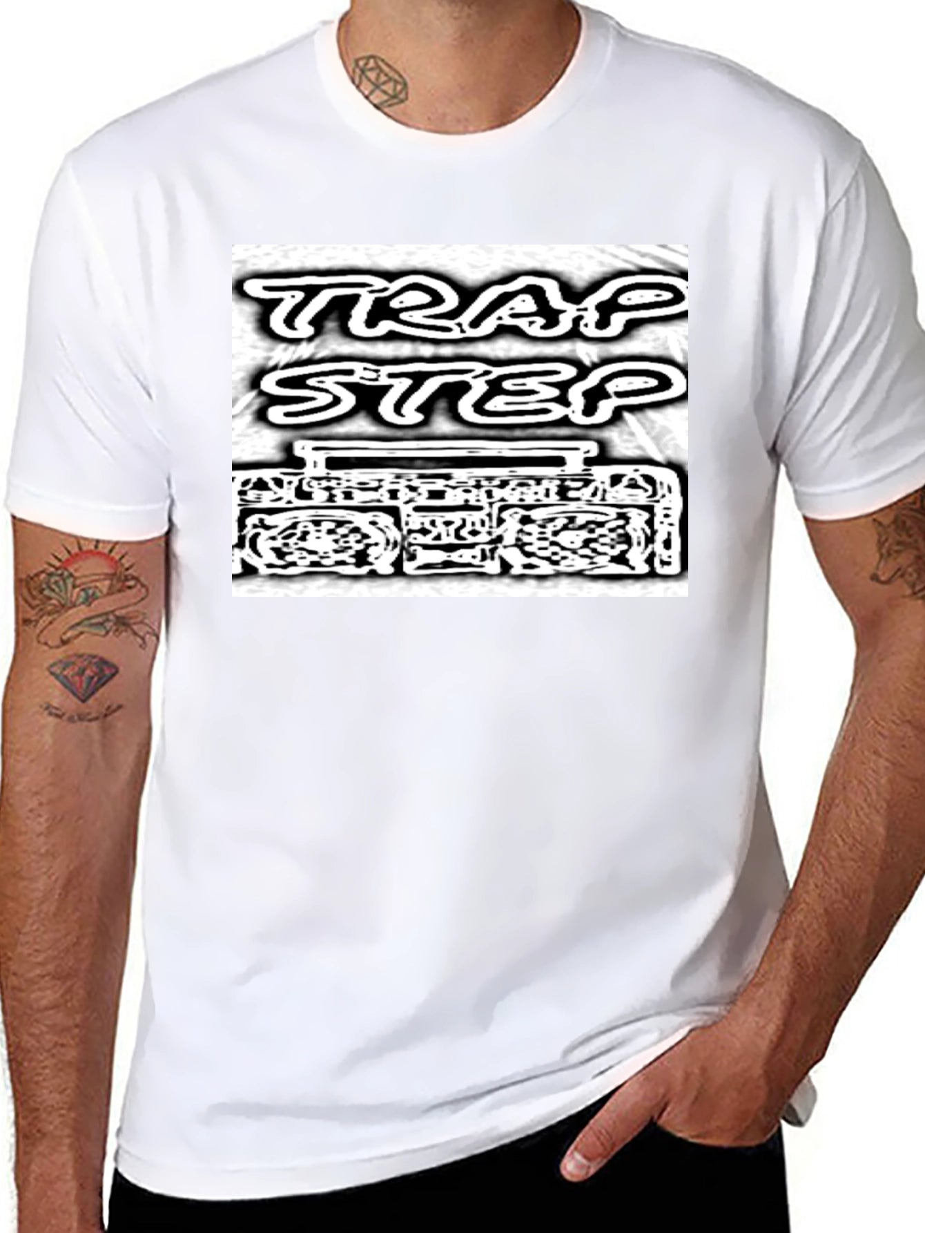 Trap Step Graphic T-Shirt - Black Cotton Tee