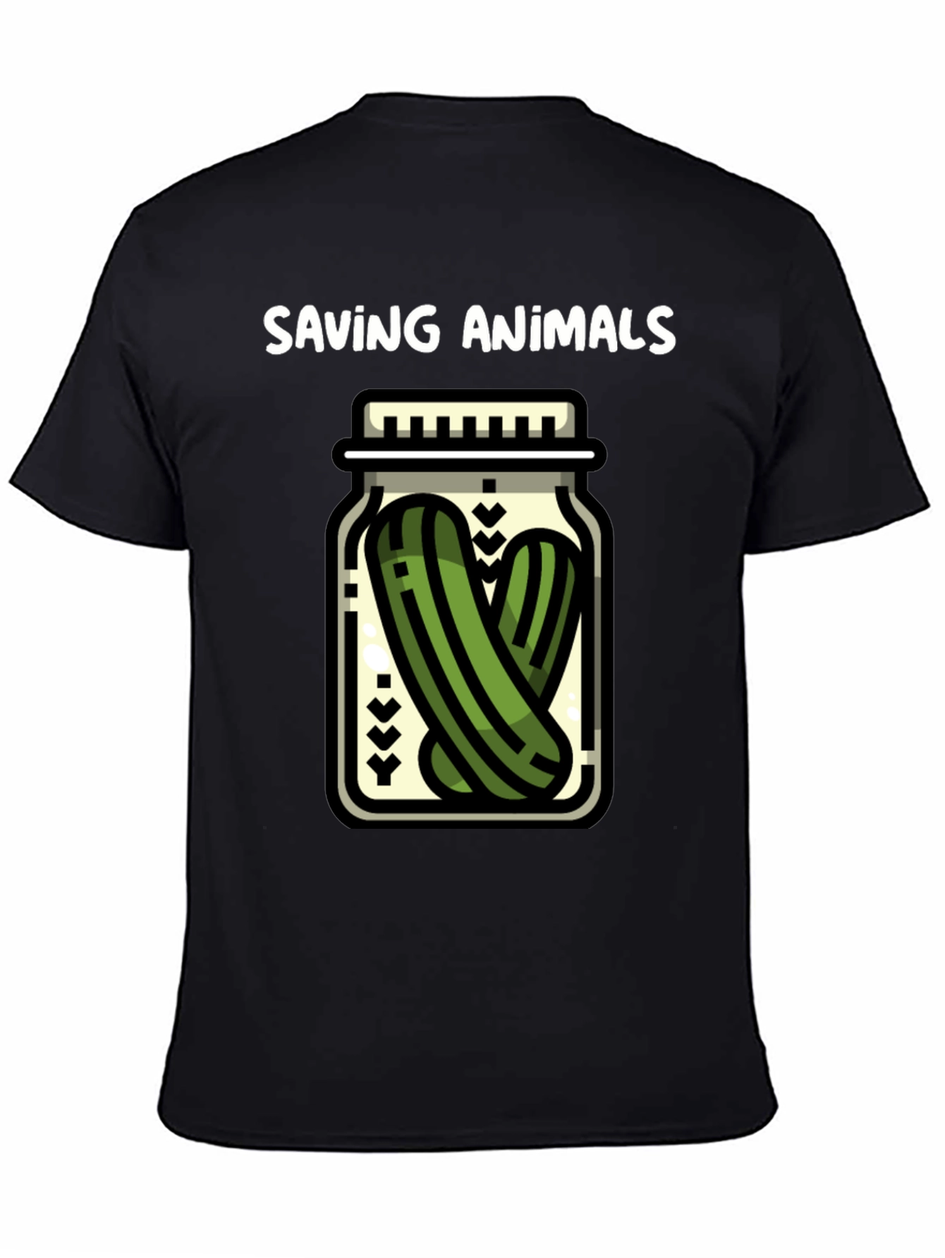 Saving Animals Pickle Jar Graphic T-Shirt