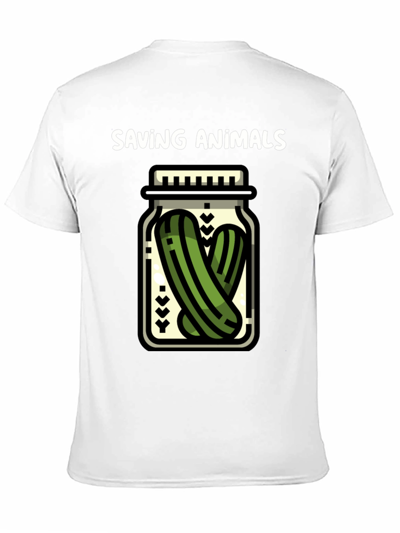 Saving Animals Pickle Jar Graphic T-Shirt