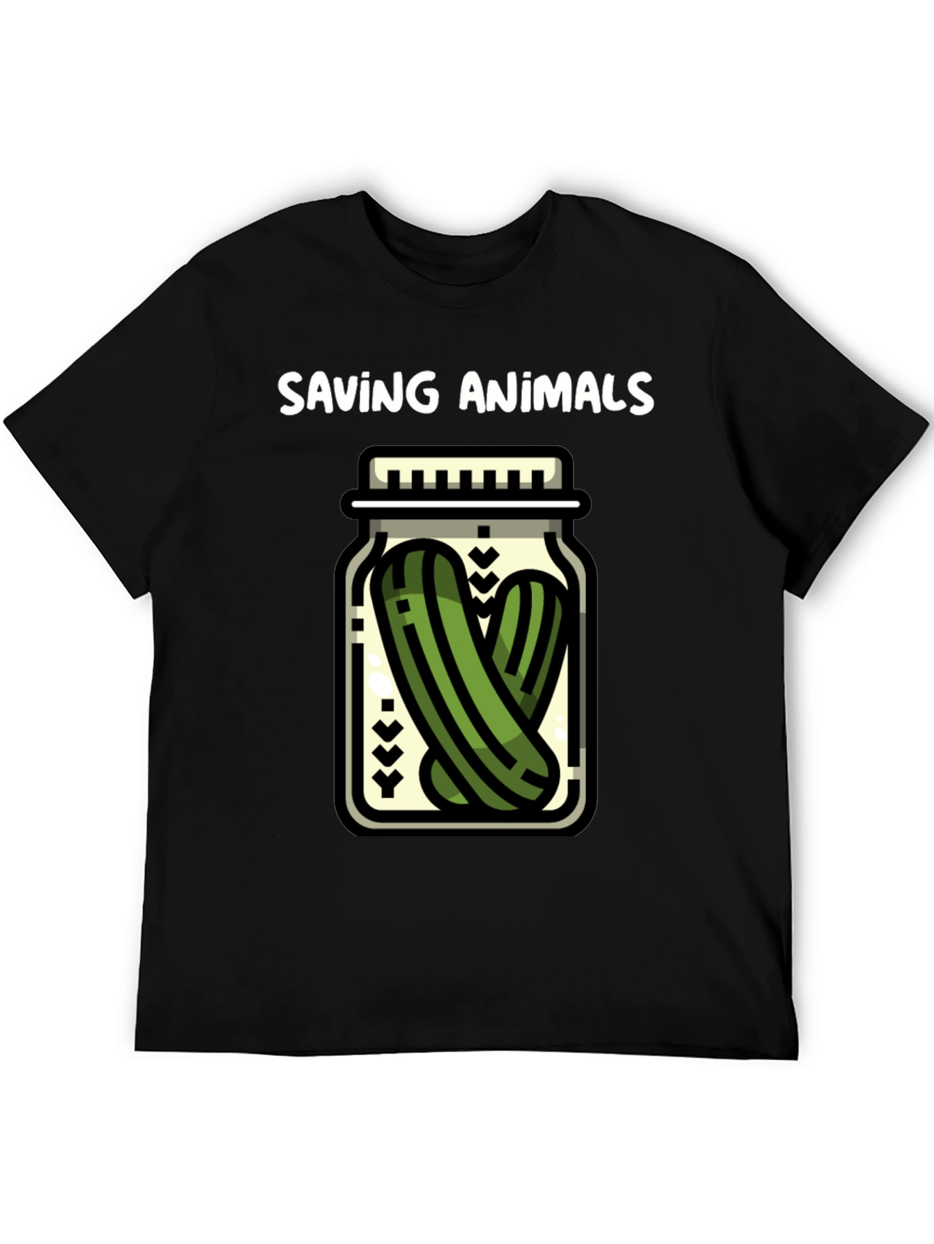 Saving Animals Pickle Jar Graphic T-Shirt