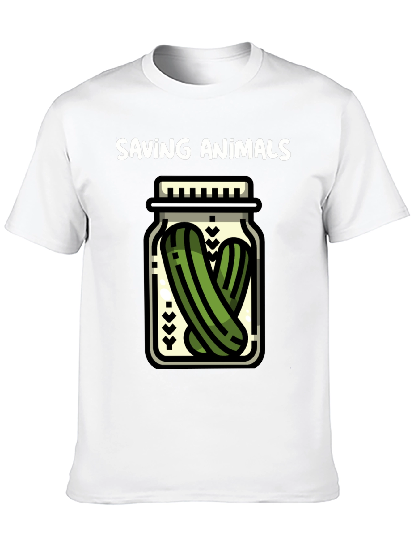 Saving Animals Pickle Jar Graphic T-Shirt