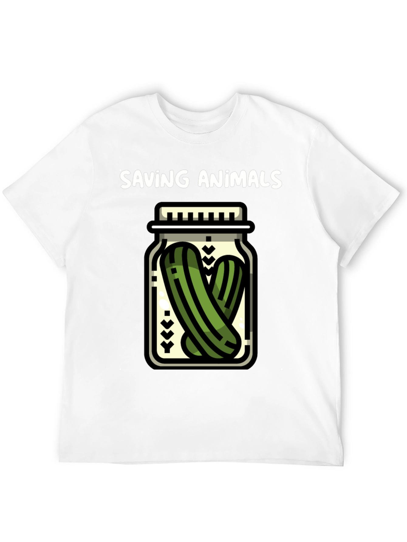 Saving Animals Pickle Jar Graphic T-Shirt