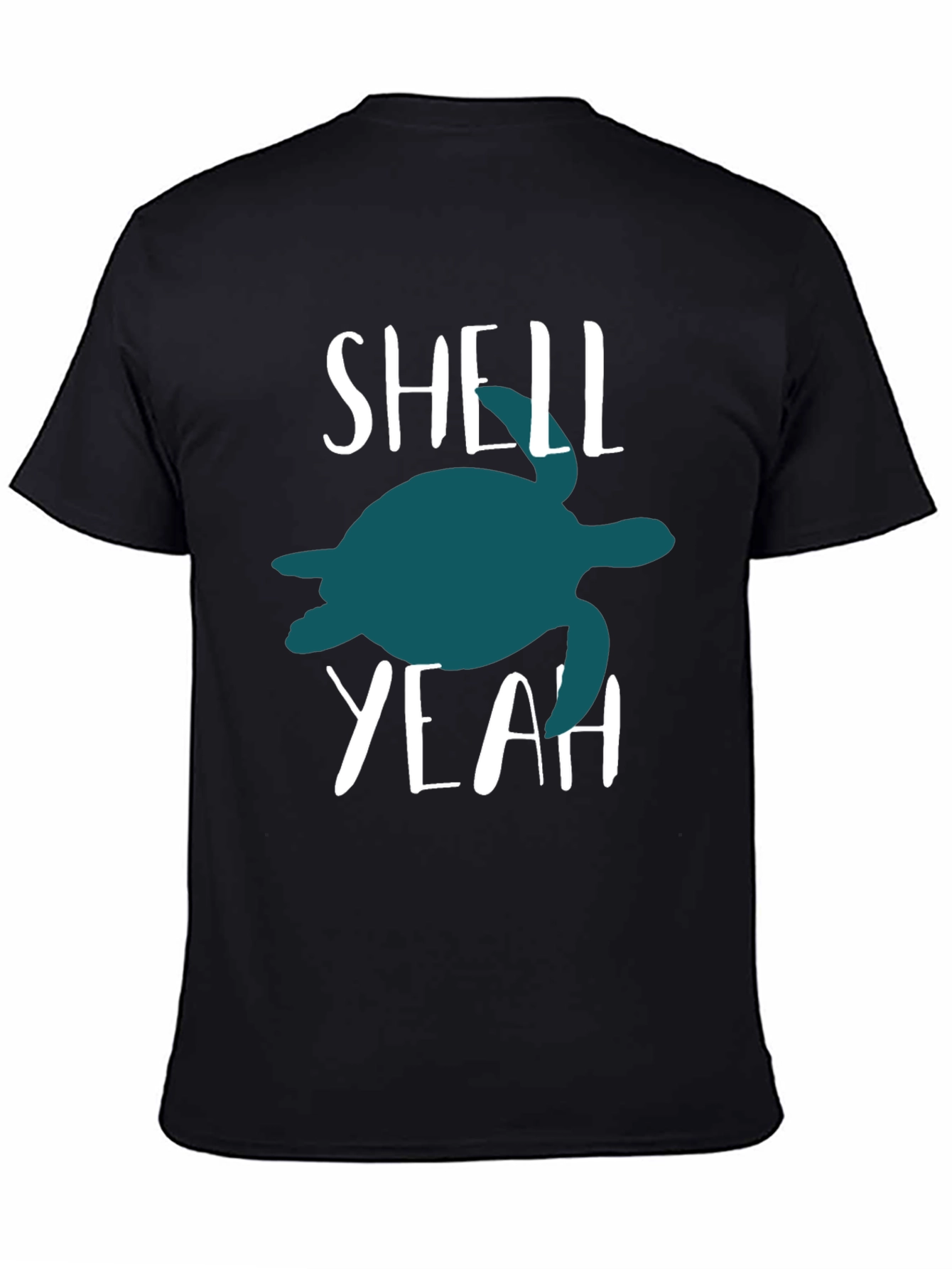 Shell Yeah Turtle Graphic Tee - Black Cotton T-Shirt