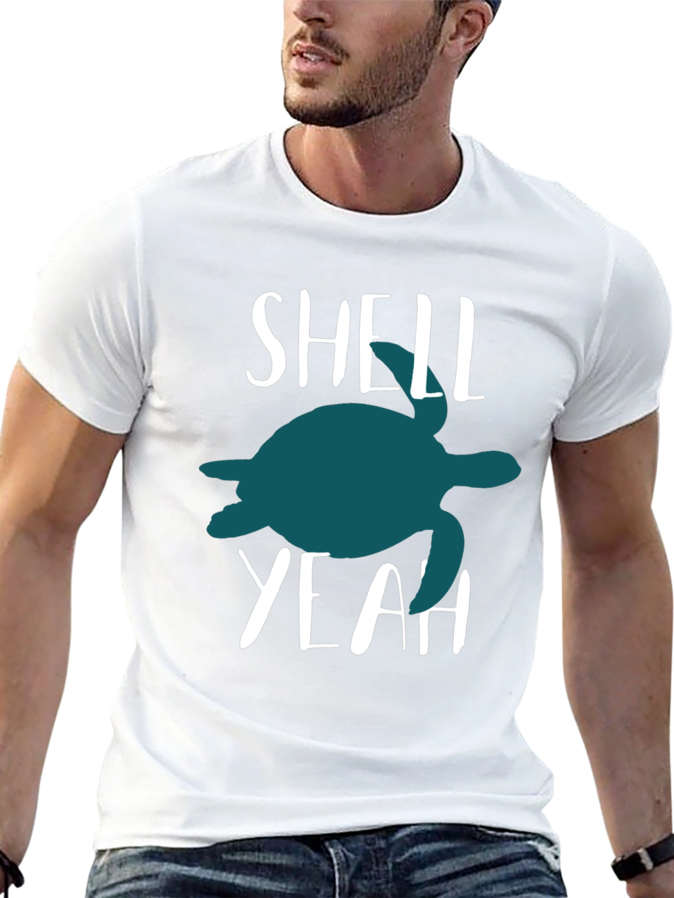 Shell Yeah Turtle Graphic Tee - Black Cotton T-Shirt