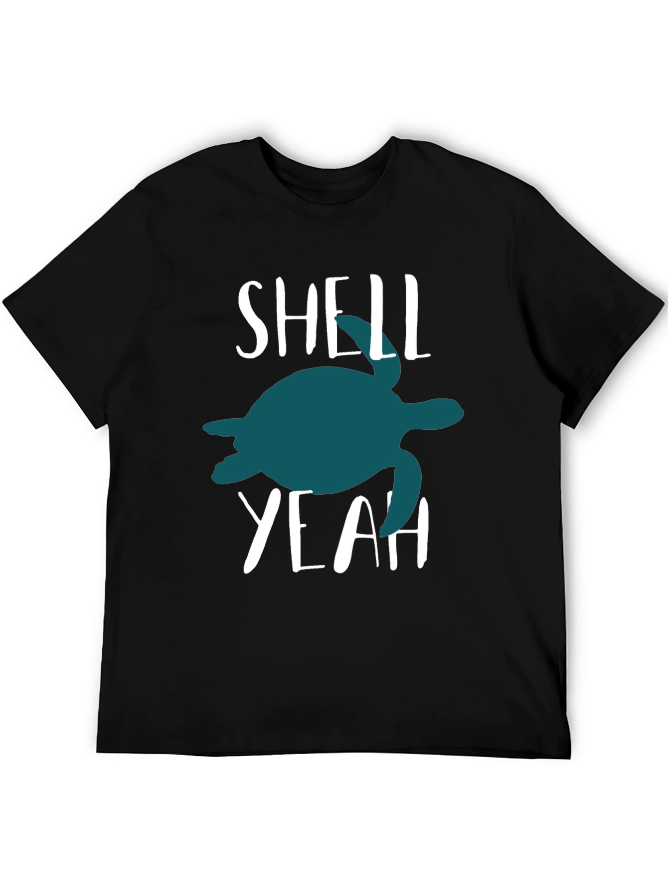 Shell Yeah Turtle Graphic Tee - Black Cotton T-Shirt