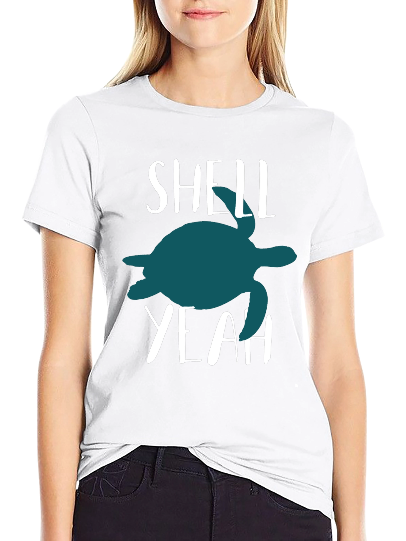 Shell Yeah Turtle Graphic Tee - Black Cotton T-Shirt