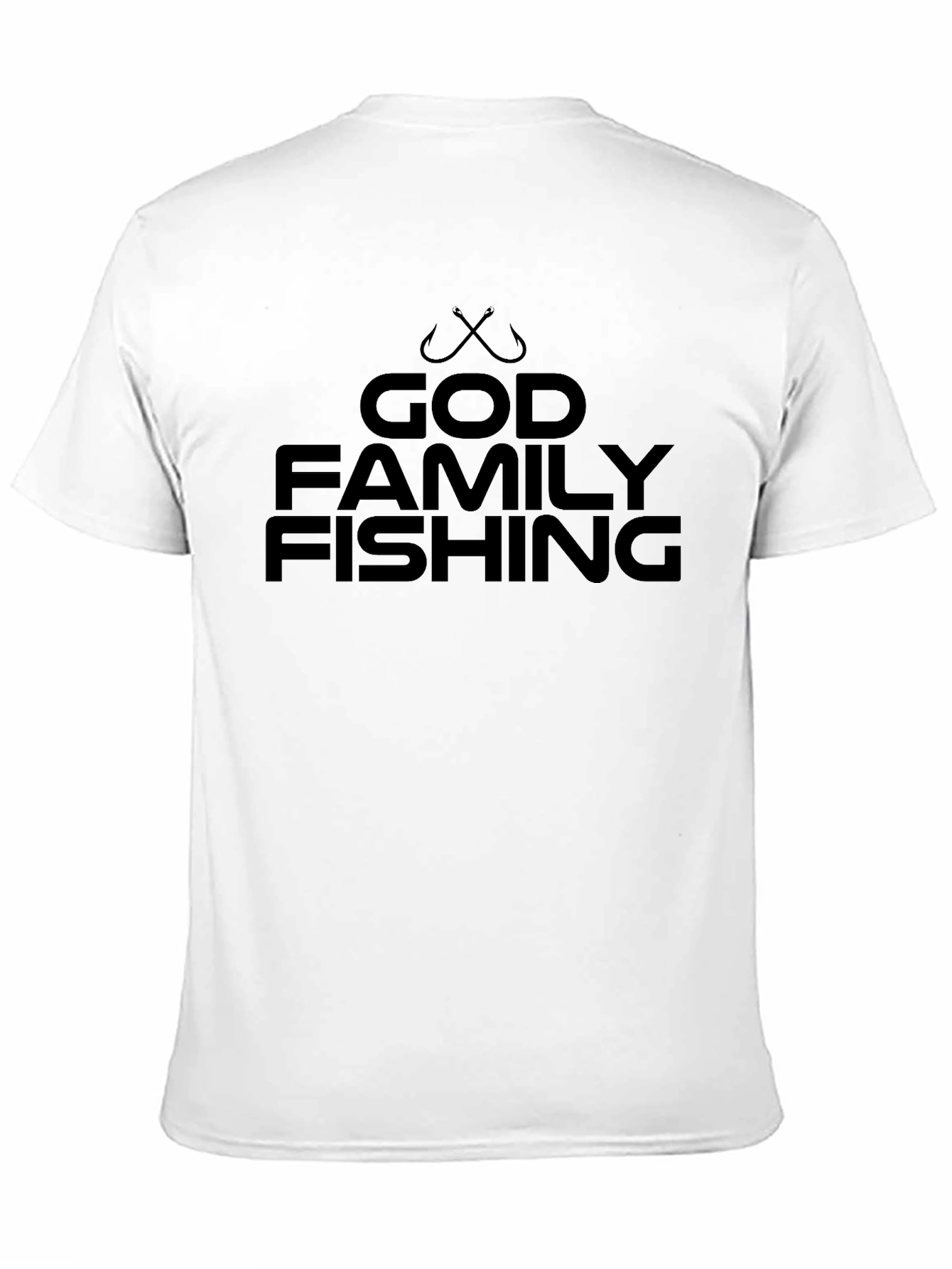 God Family Fishing T-Shirt - Black Crew Neck Tee