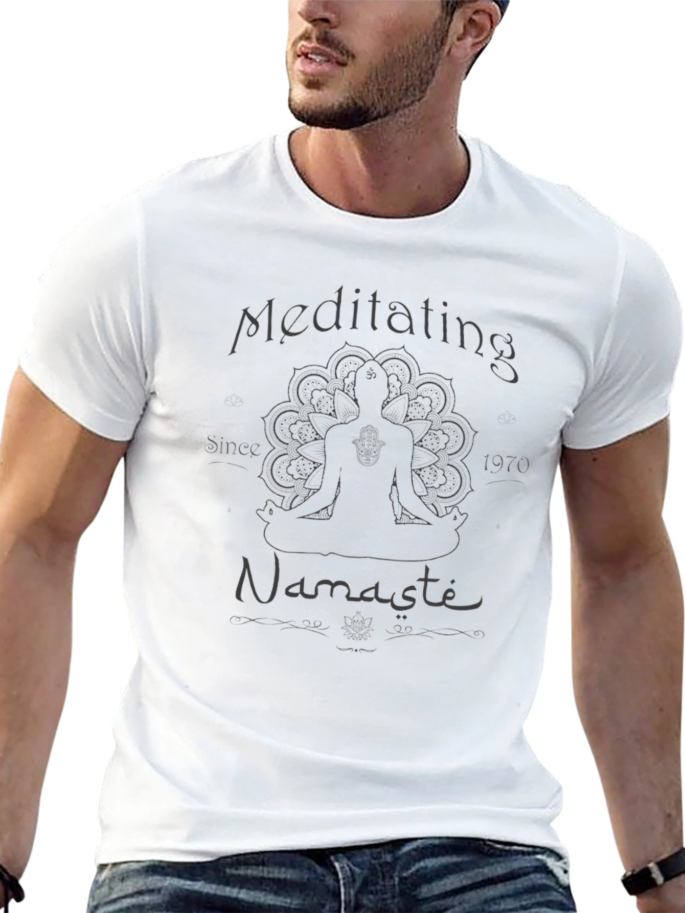 Meditating Since 1970 Black T-Shirt