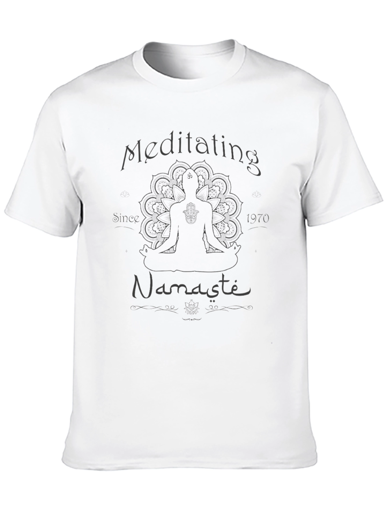 Meditating Since 1970 Black T-Shirt