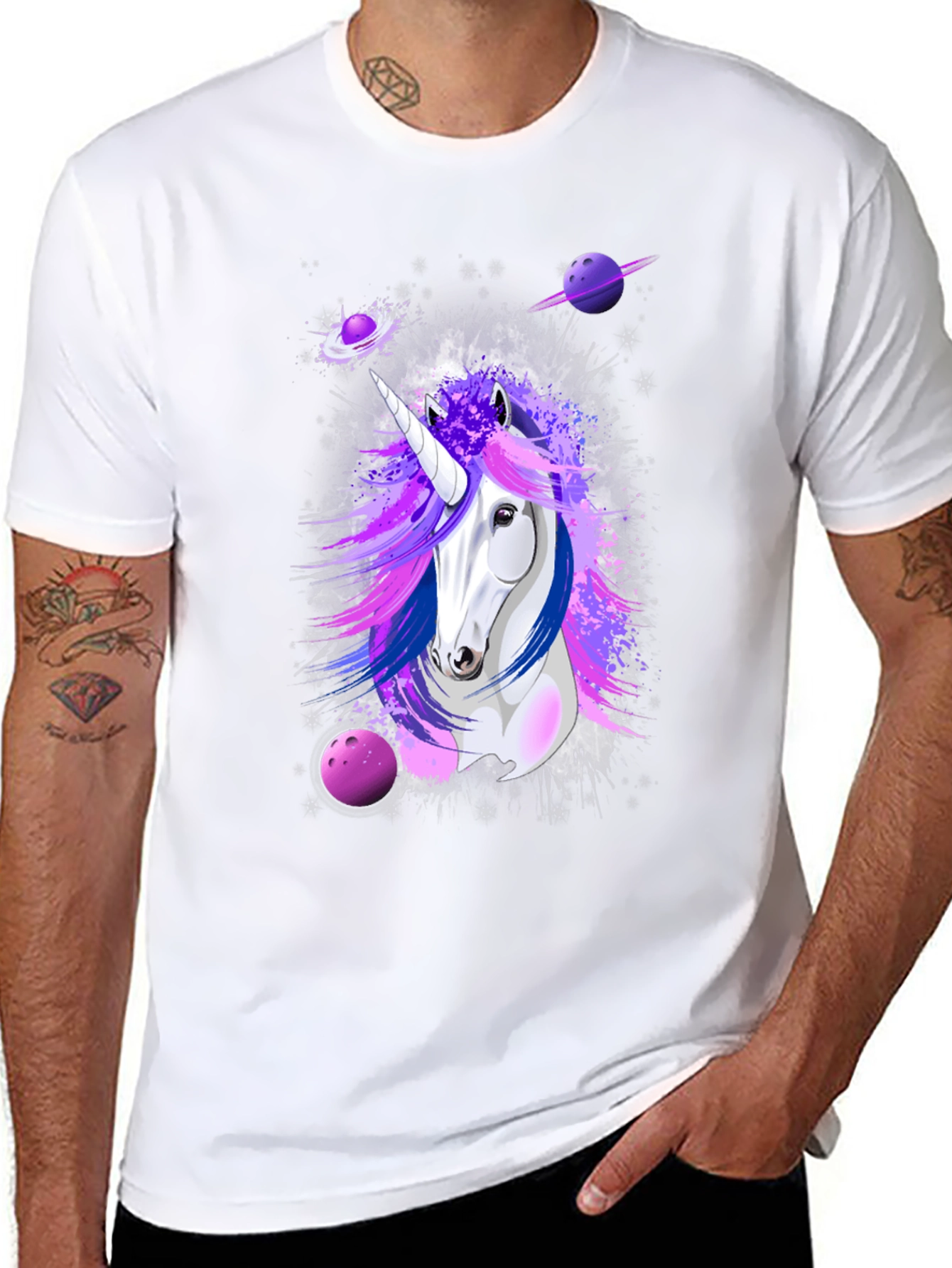 Unicorn Galaxy Graphic Print Tee