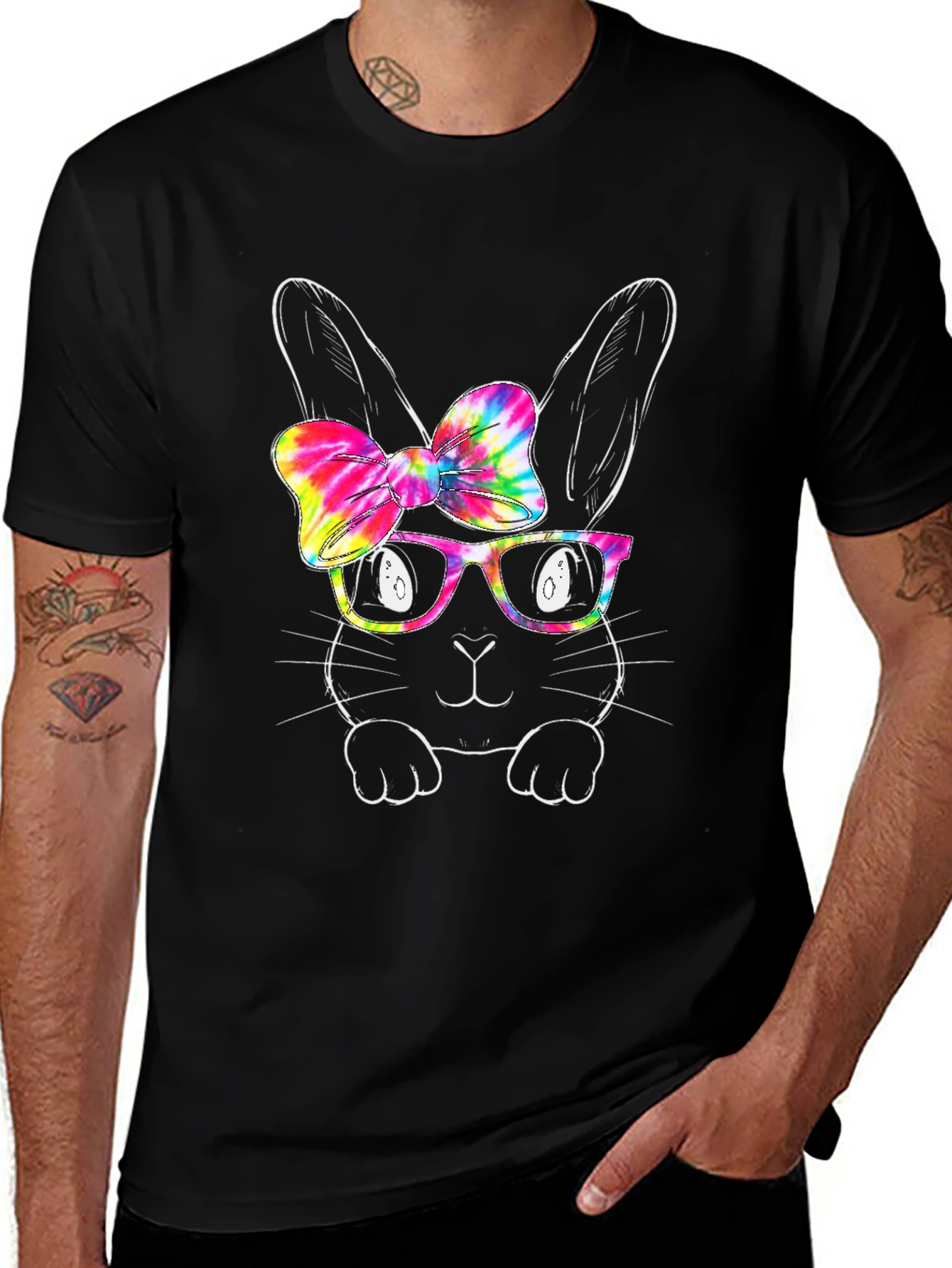 Easter Bunny Tie Dye Bow T-Shirt
