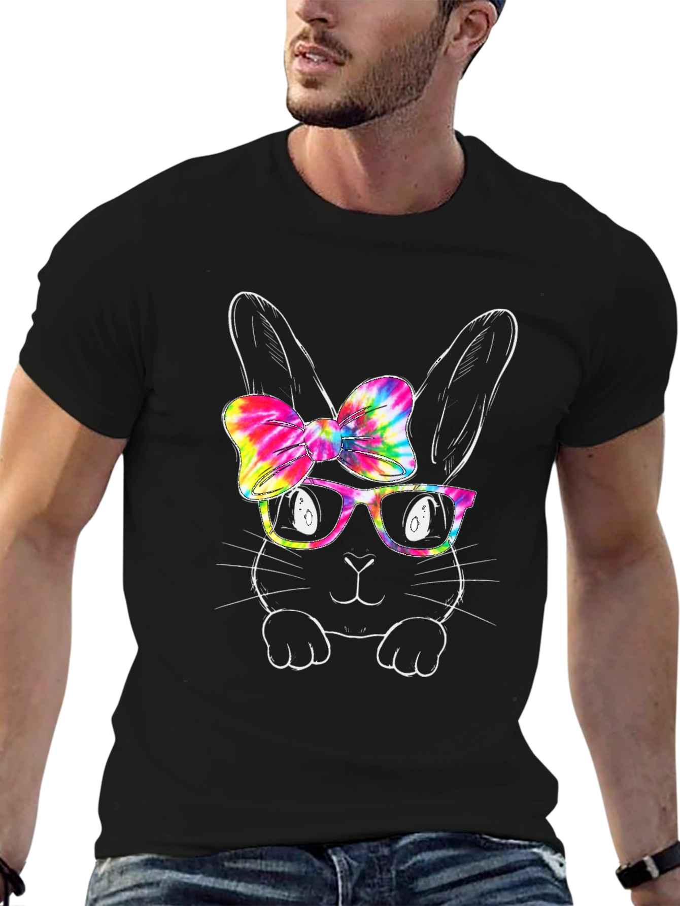 Easter Bunny Tie Dye Bow T-Shirt