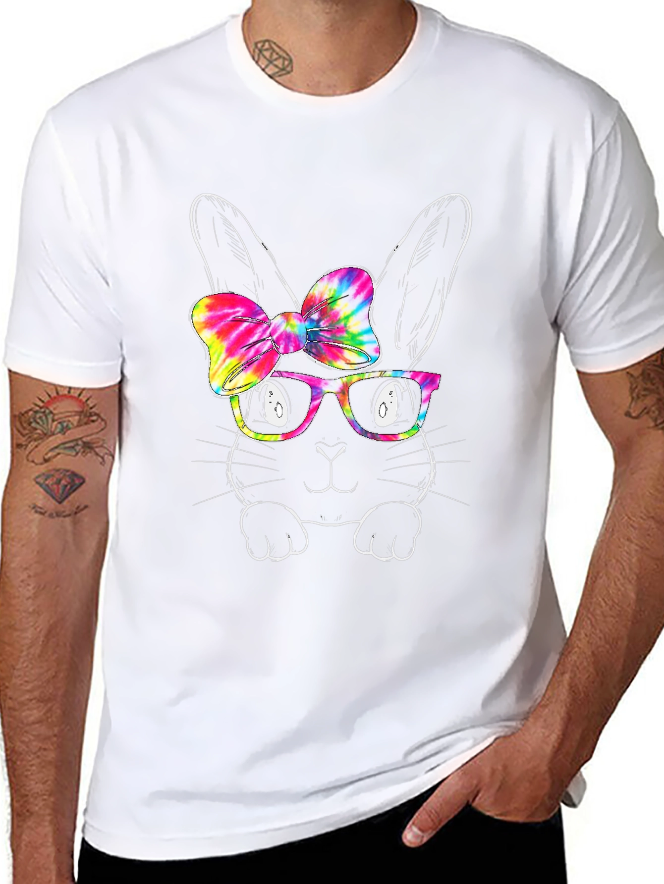 Easter Bunny Tie Dye Bow T-Shirt