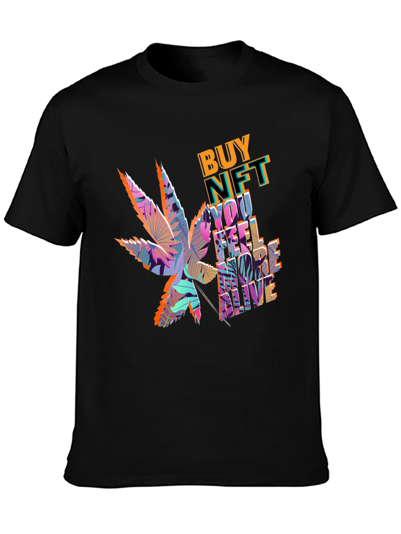 Buy NFT Marijuana Leaf Graphic Tee