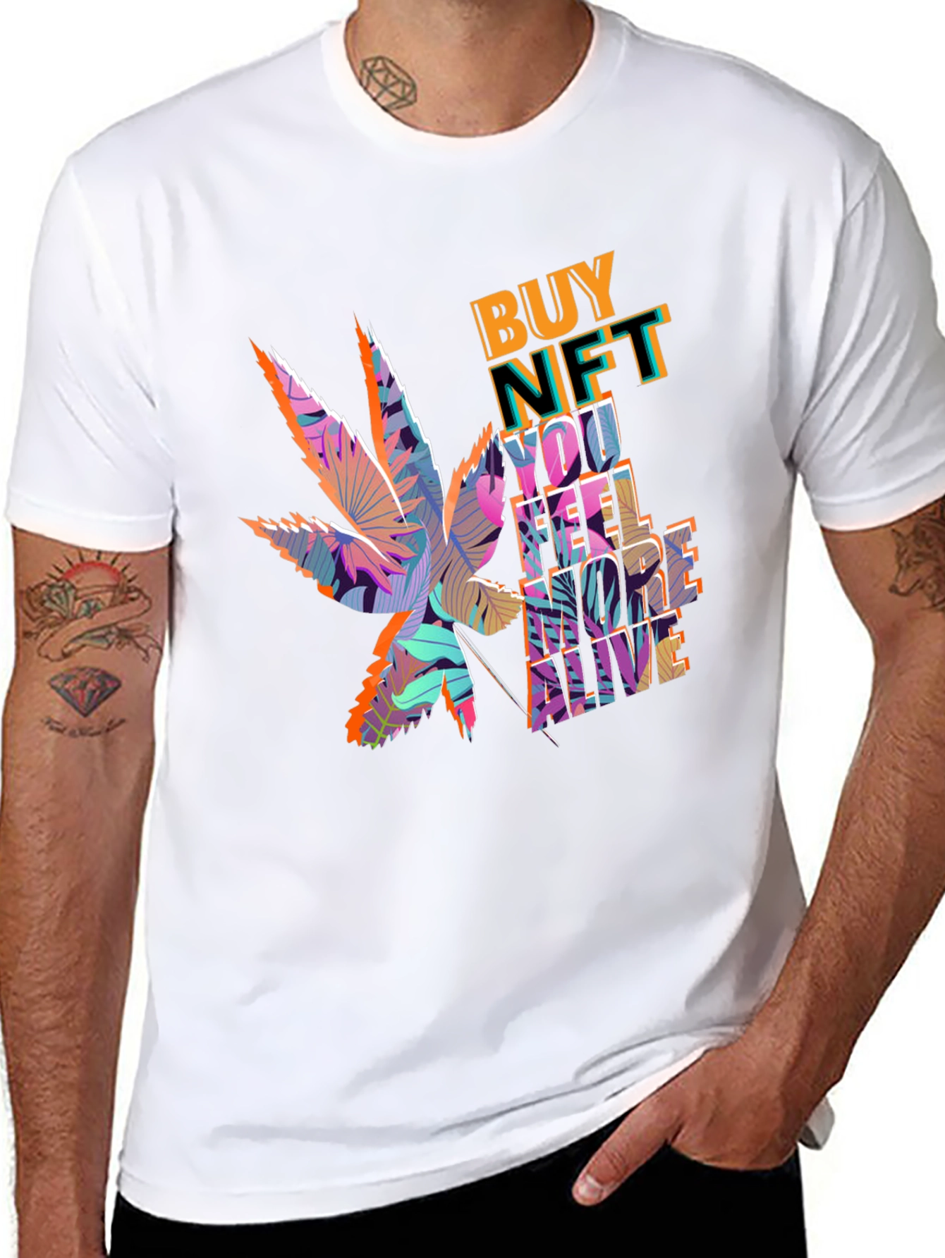 Buy NFT Marijuana Leaf Graphic Tee