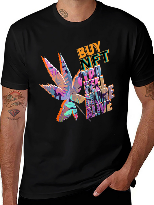 Buy NFT Marijuana Leaf Graphic Tee