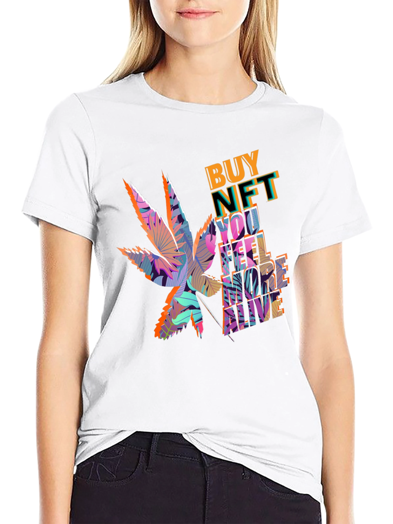 Buy NFT Marijuana Leaf Graphic Tee