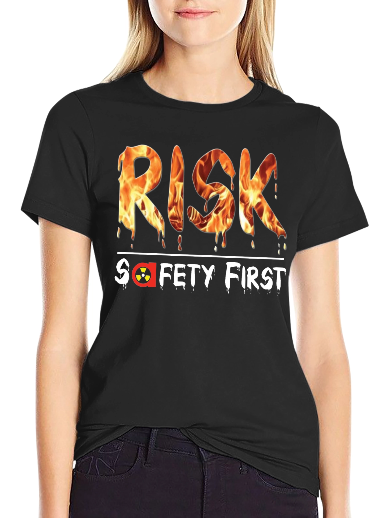 Risk Safety First Graphic Black T-Shirt