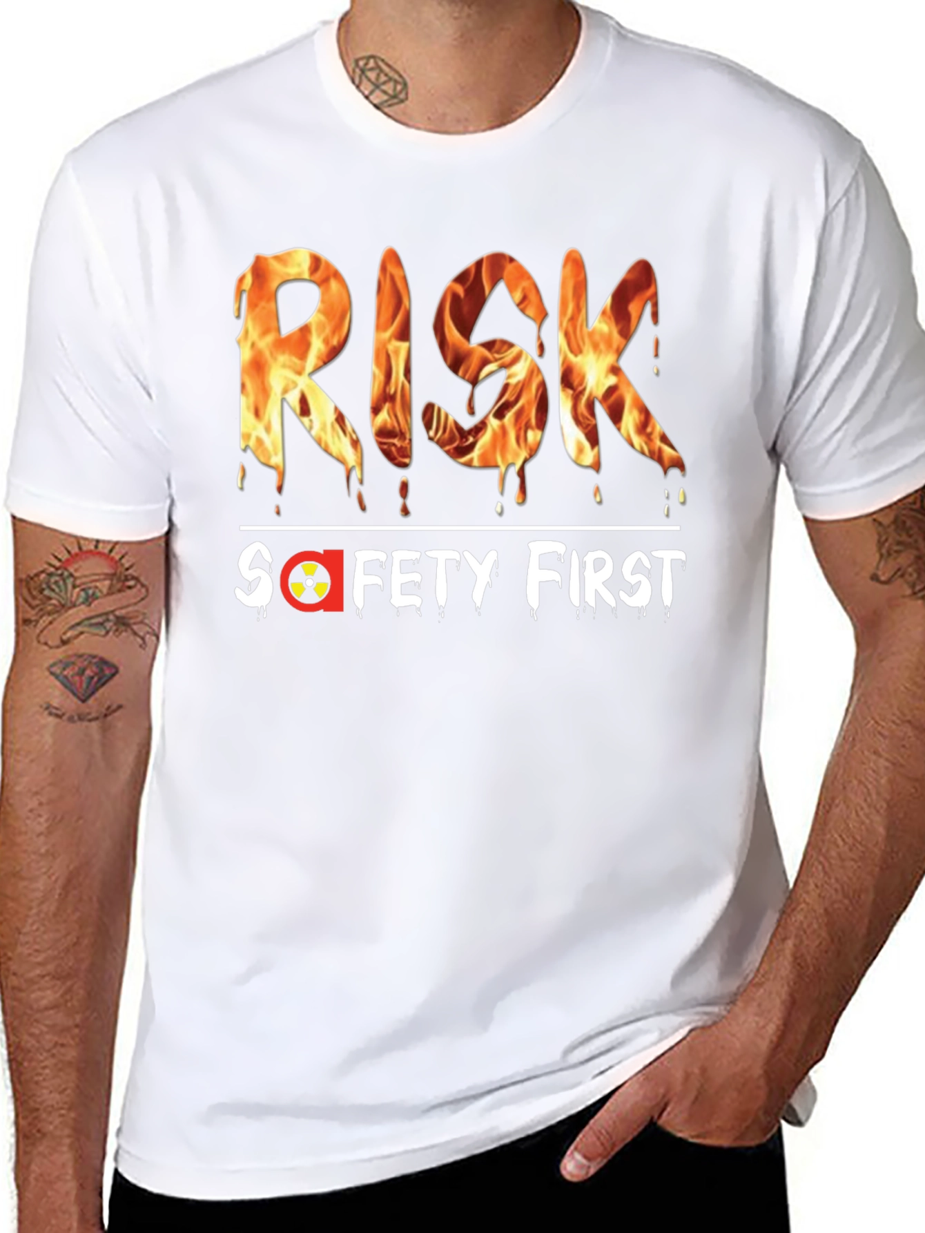 Risk Safety First Graphic Black T-Shirt