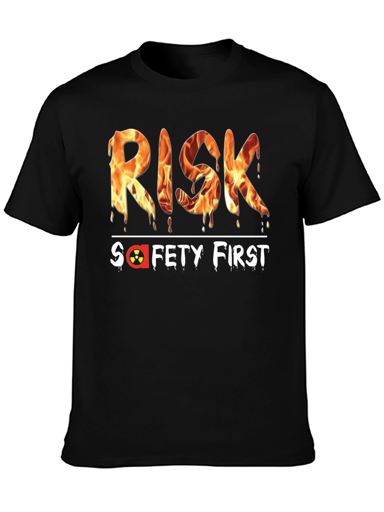 Risk Safety First Graphic Black T-Shirt