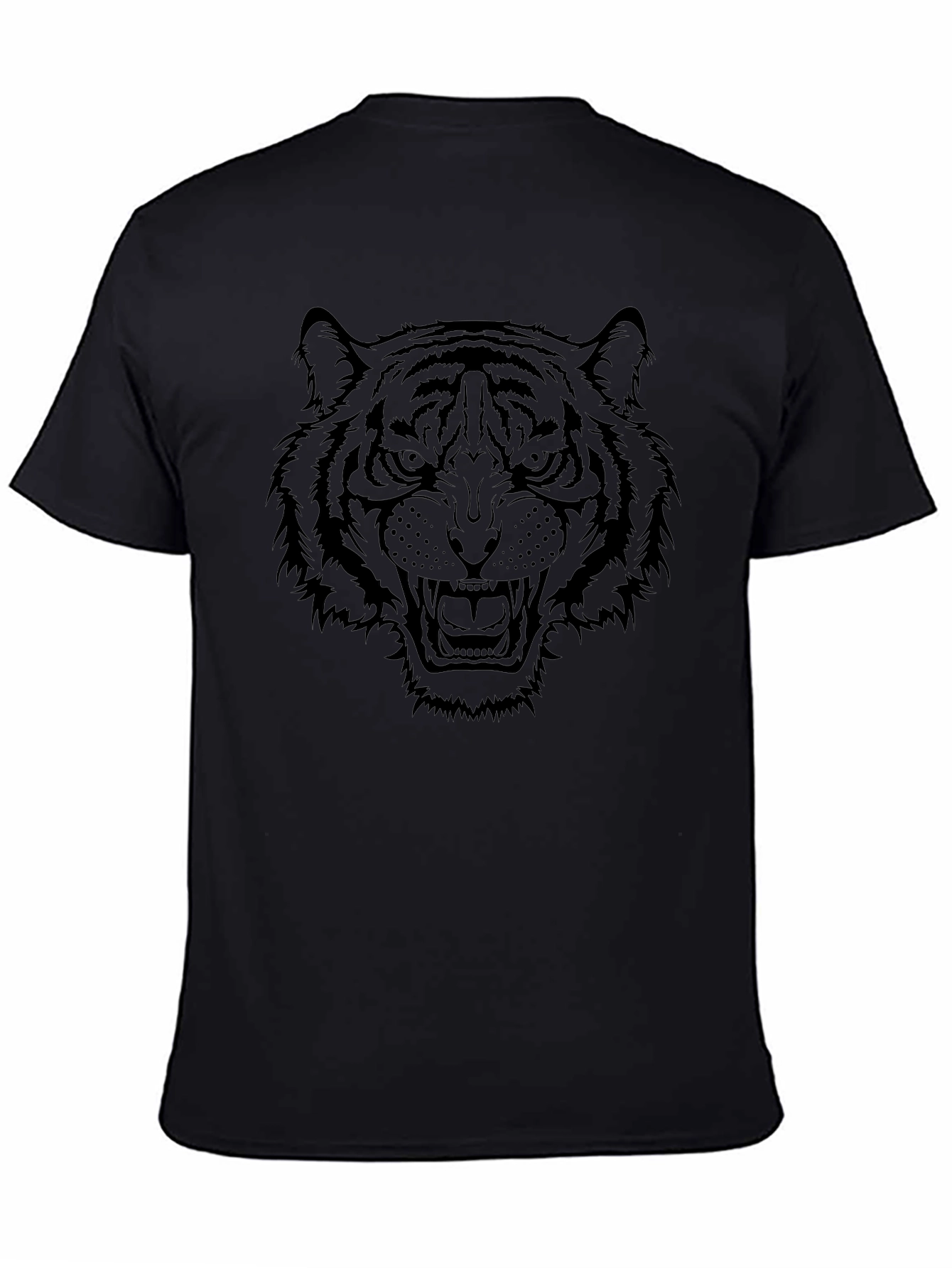 Mens Black Tiger Graphic T-Shirt