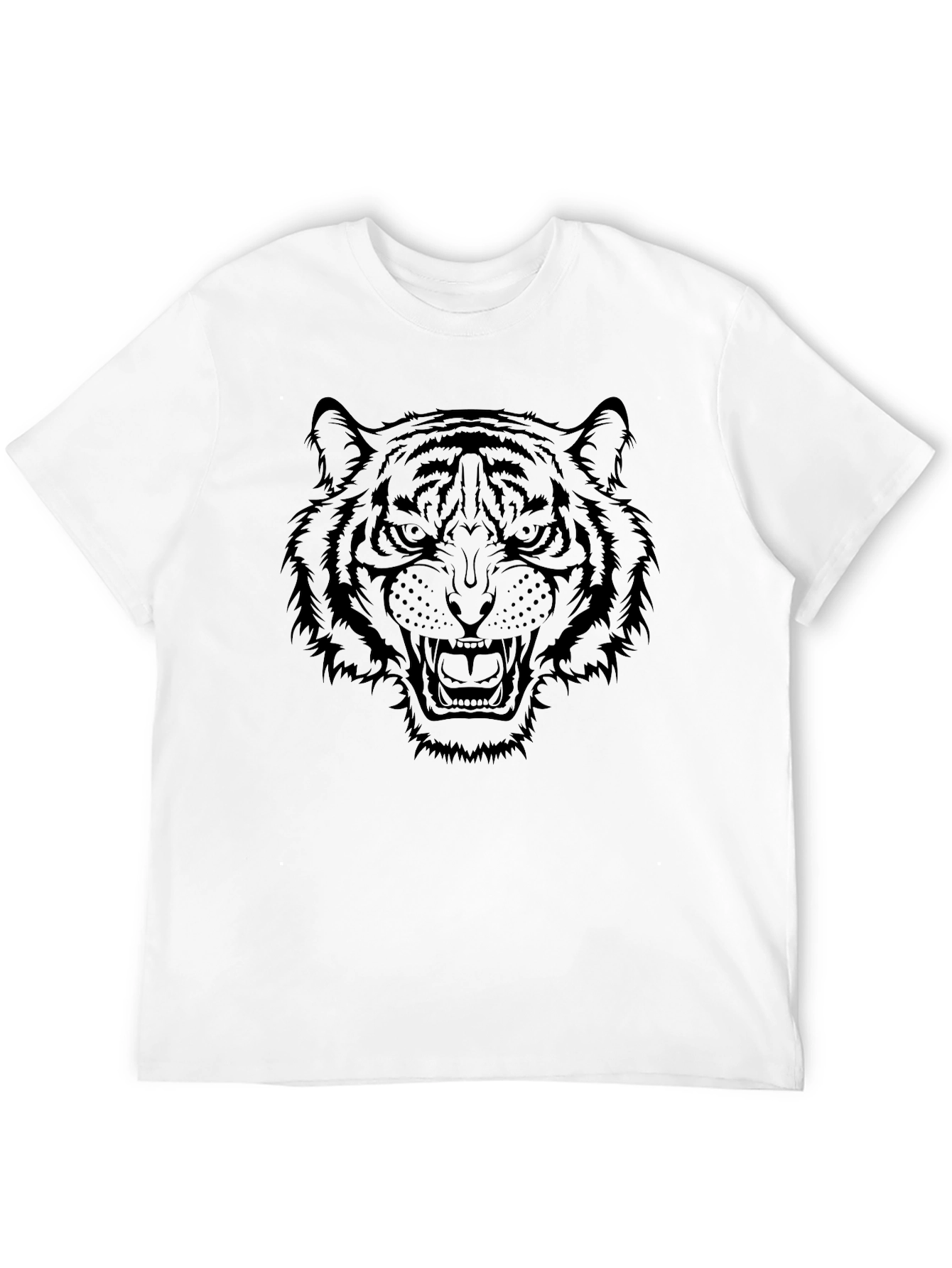 Mens Black Tiger Graphic T-Shirt