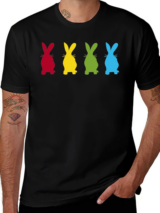 Colorful Bunny Silhouette Graphic Tee