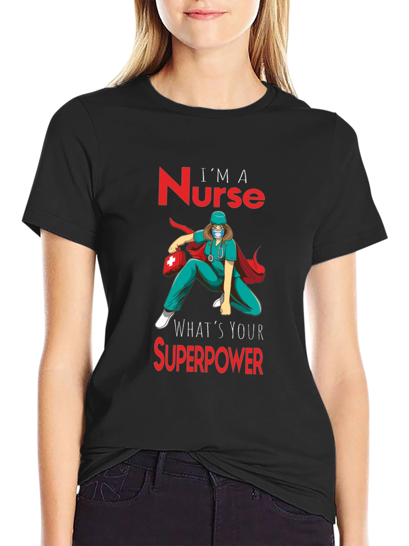 Nurse Superpower T-Shirt - Heroic Nurse Design