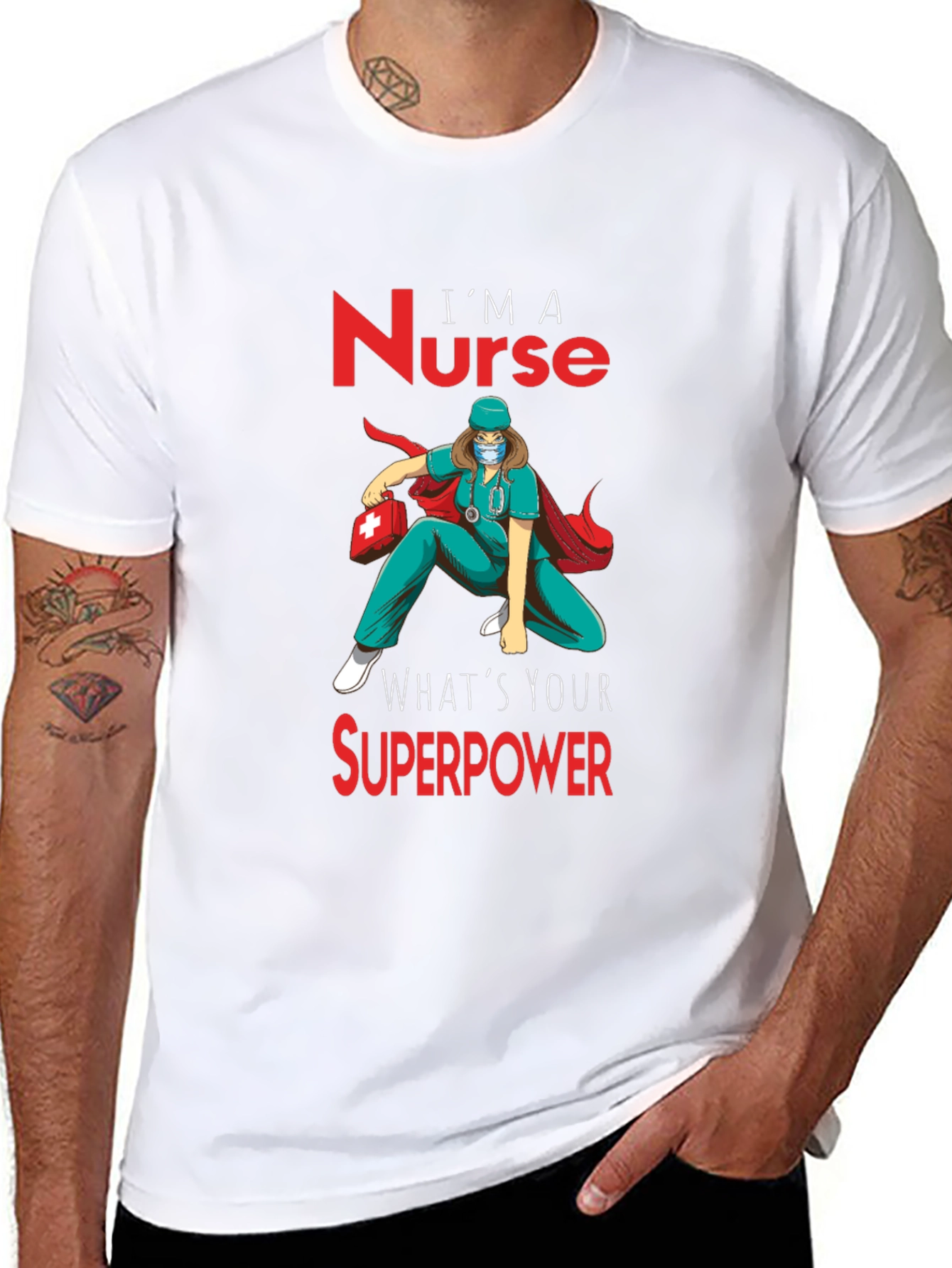 Nurse Superpower T-Shirt - Heroic Nurse Design