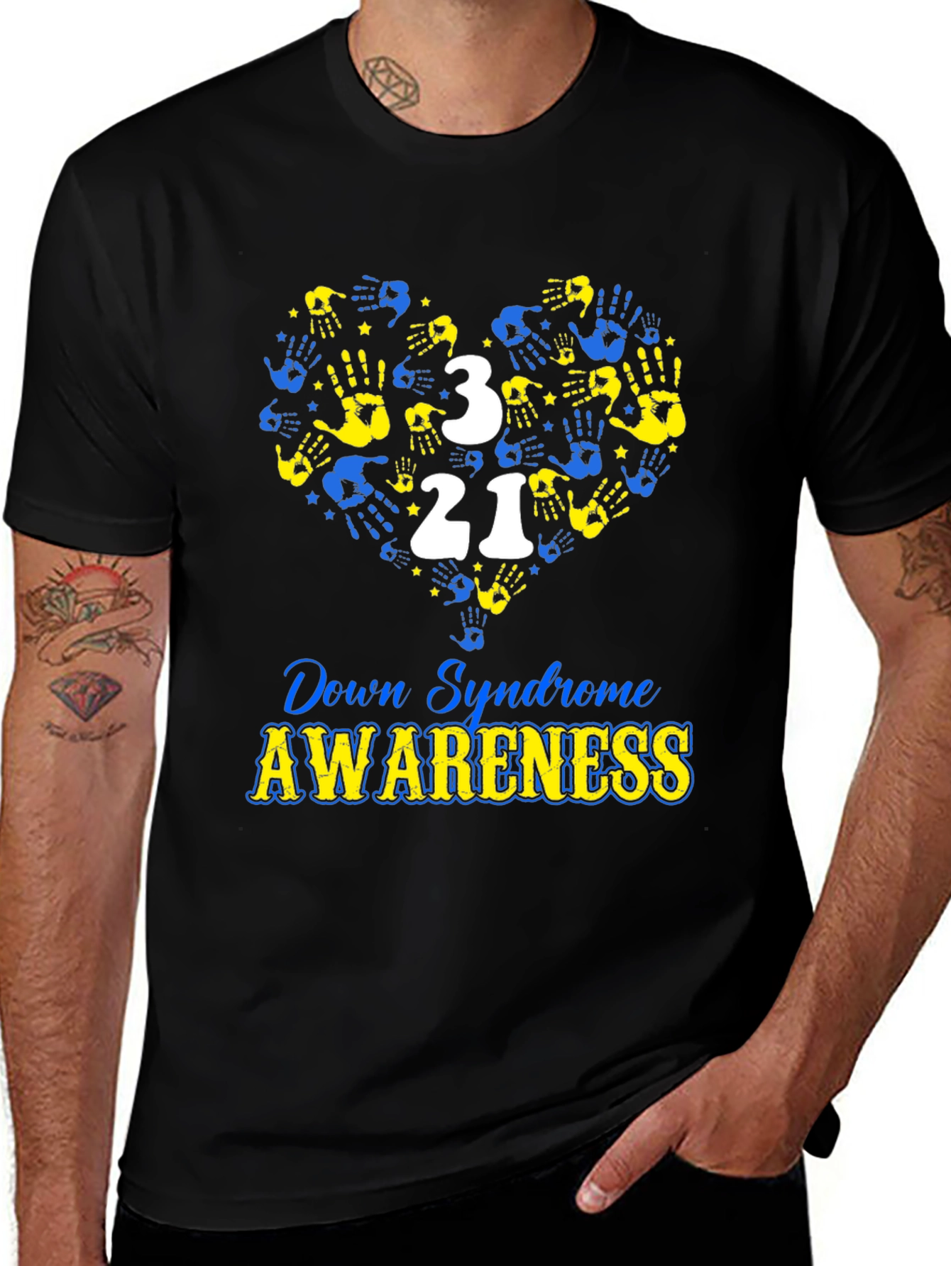Down Syndrome Awareness T-Shirt Heart Hand Design