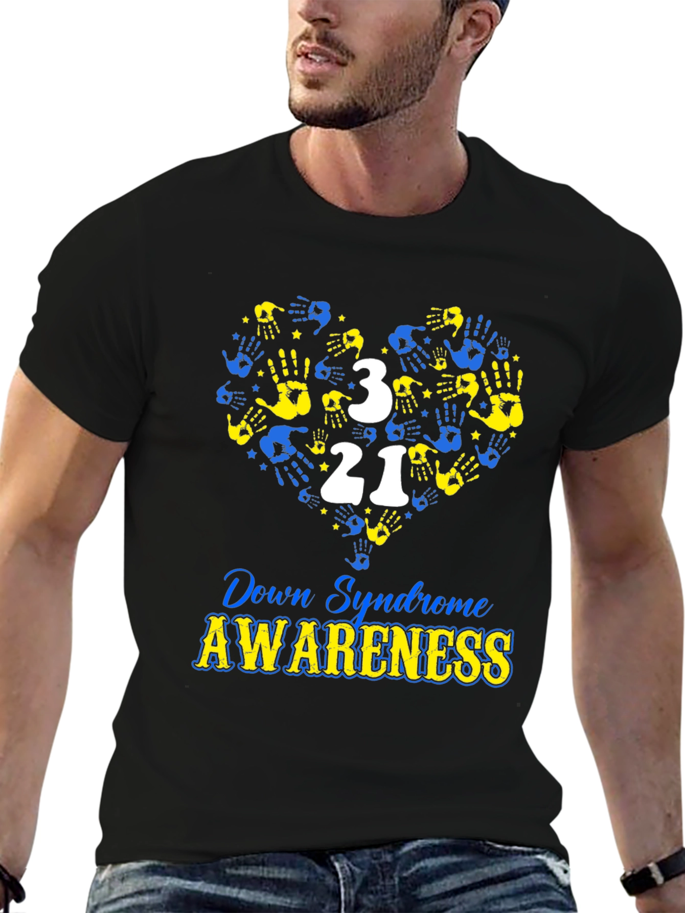 Down Syndrome Awareness T-Shirt Heart Hand Design