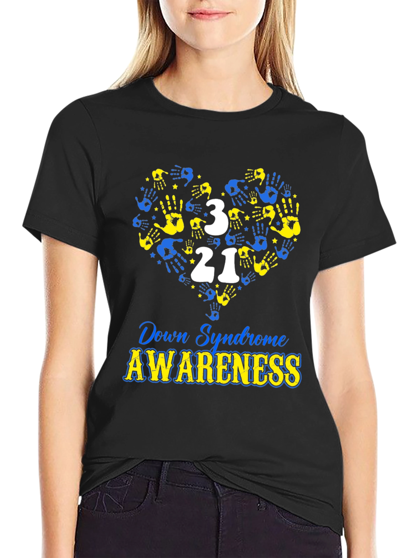 Down Syndrome Awareness T-Shirt Heart Hand Design