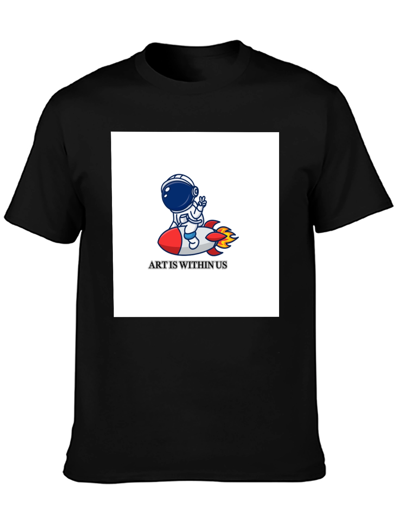 Art Within Us Astronaut Rocket Graphic Tee