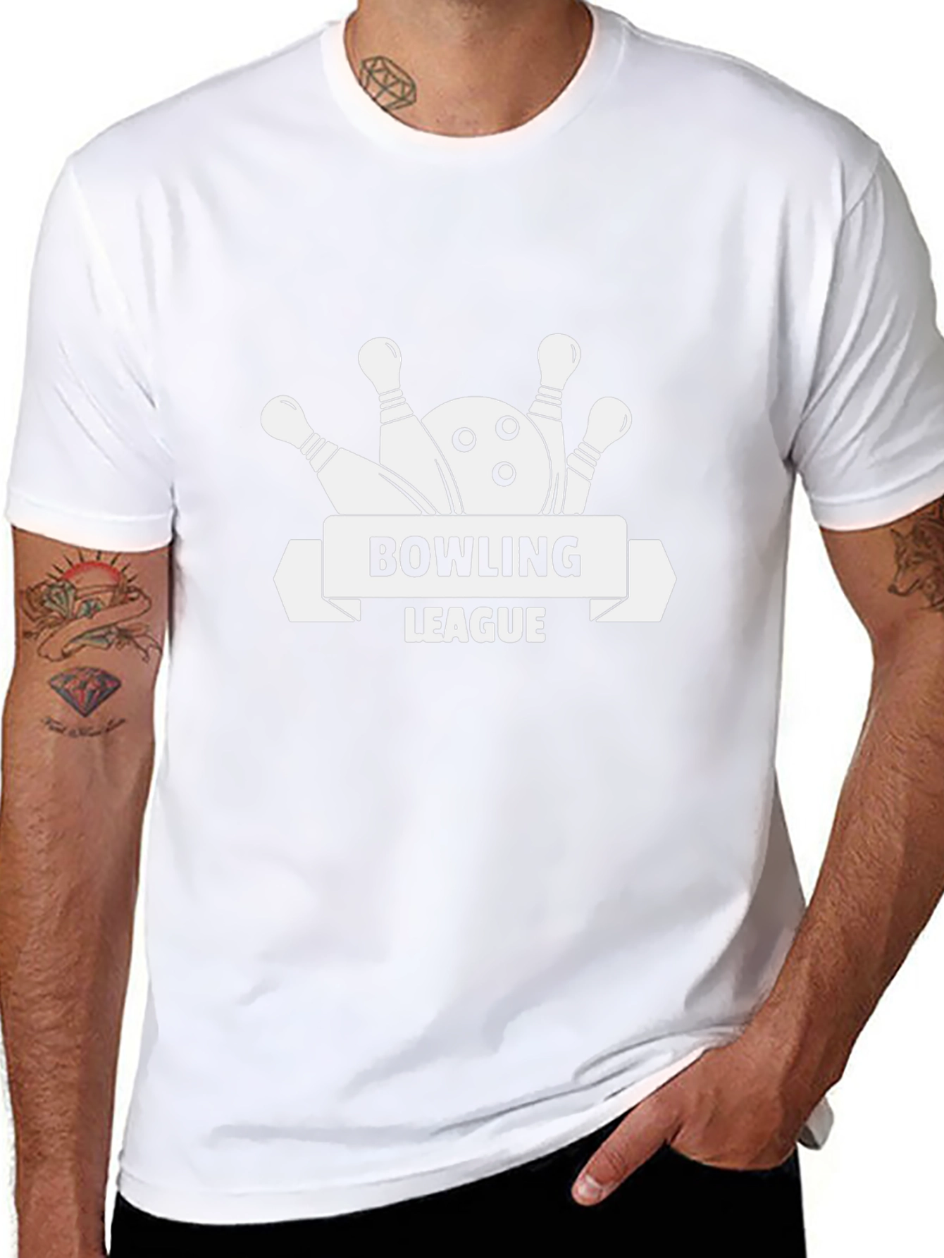 Bowling League Graphic Tee - Black
