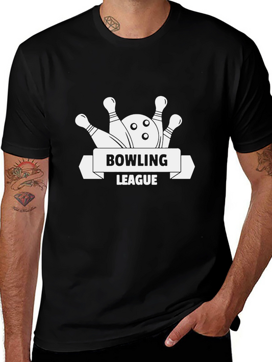 Bowling League Graphic Tee - Black