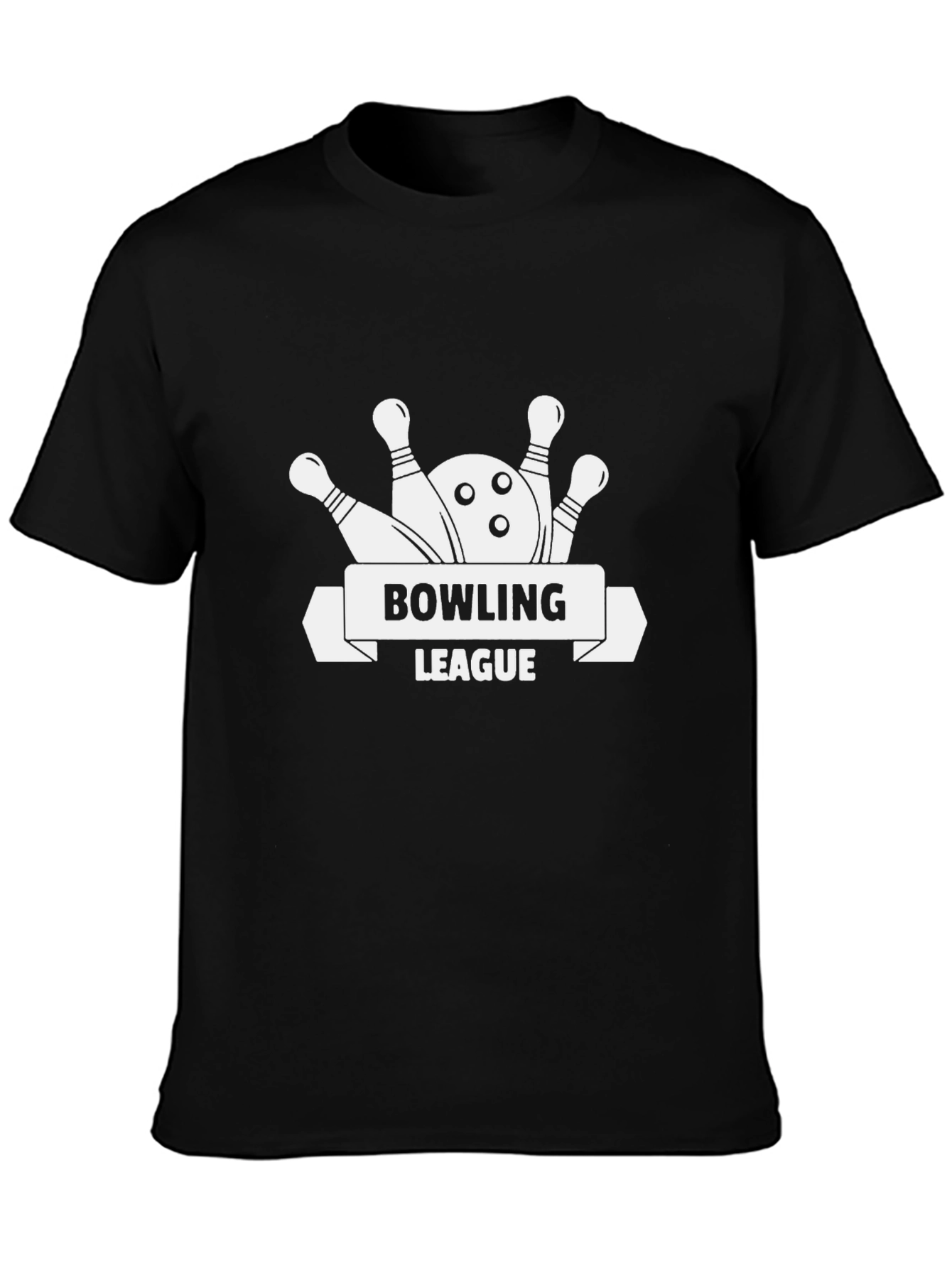 Bowling League Graphic Tee - Black