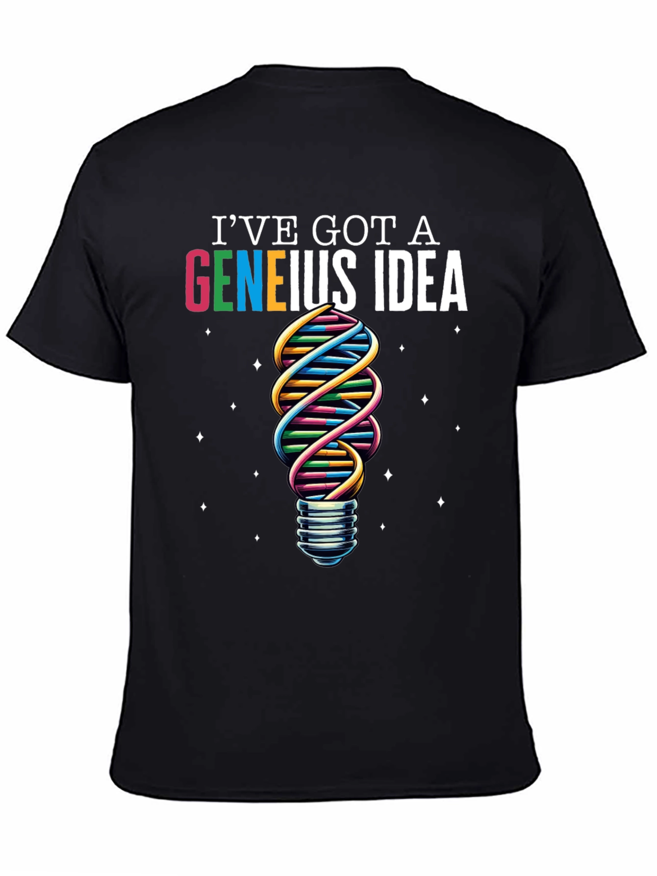 Geneius Idea T-Shirt - Science DNA Lightbulb Graphic Tee