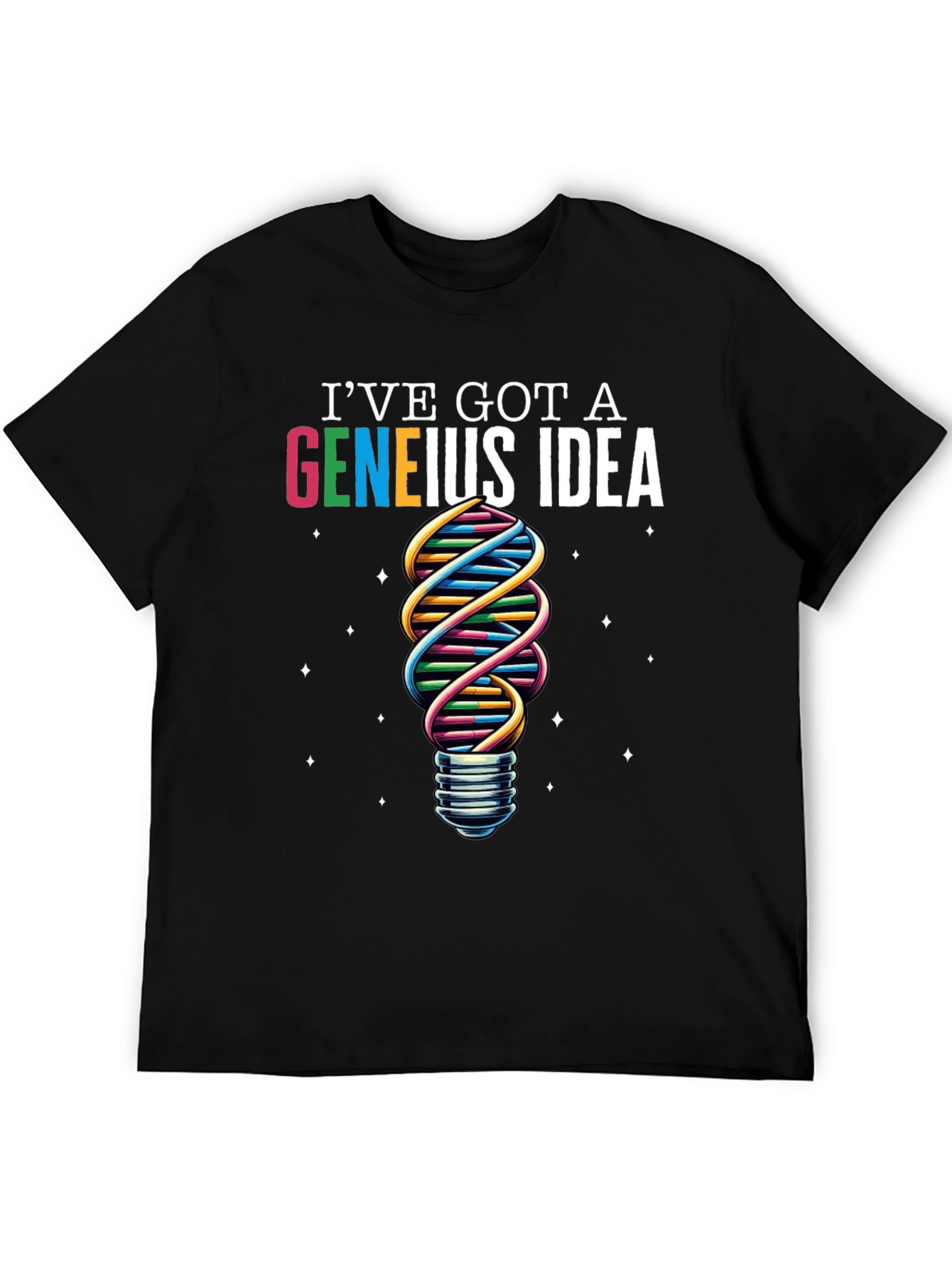 Geneius Idea T-Shirt - Science DNA Lightbulb Graphic Tee