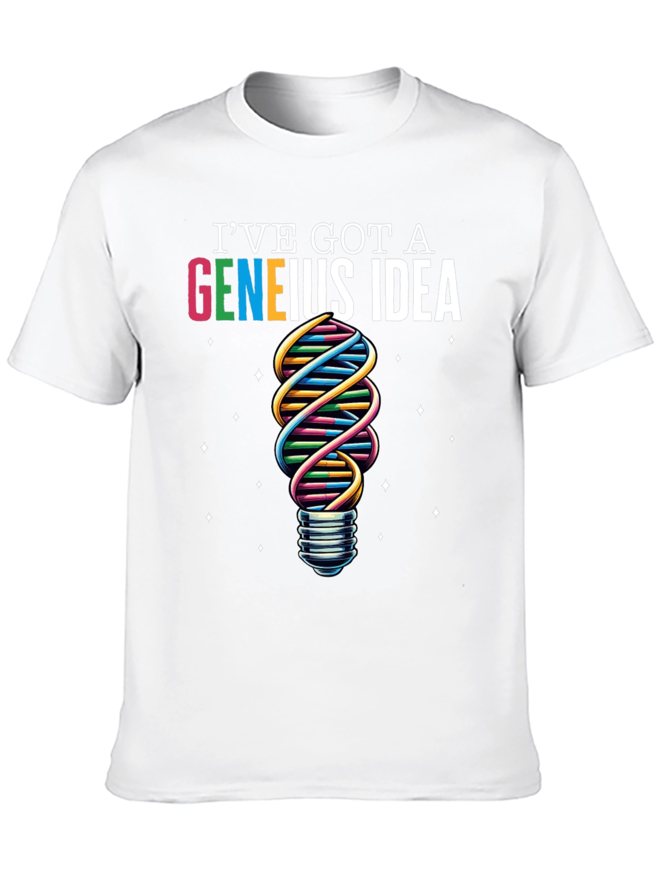 Geneius Idea T-Shirt - Science DNA Lightbulb Graphic Tee