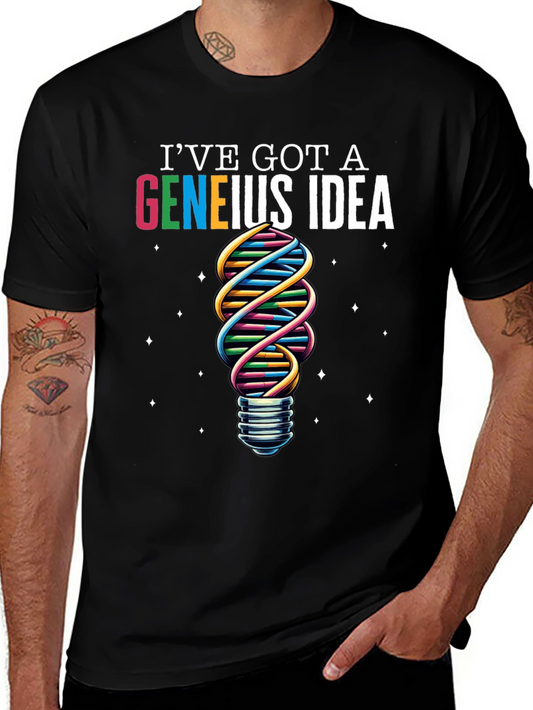 Geneius Idea T-Shirt - Science DNA Lightbulb Graphic Tee