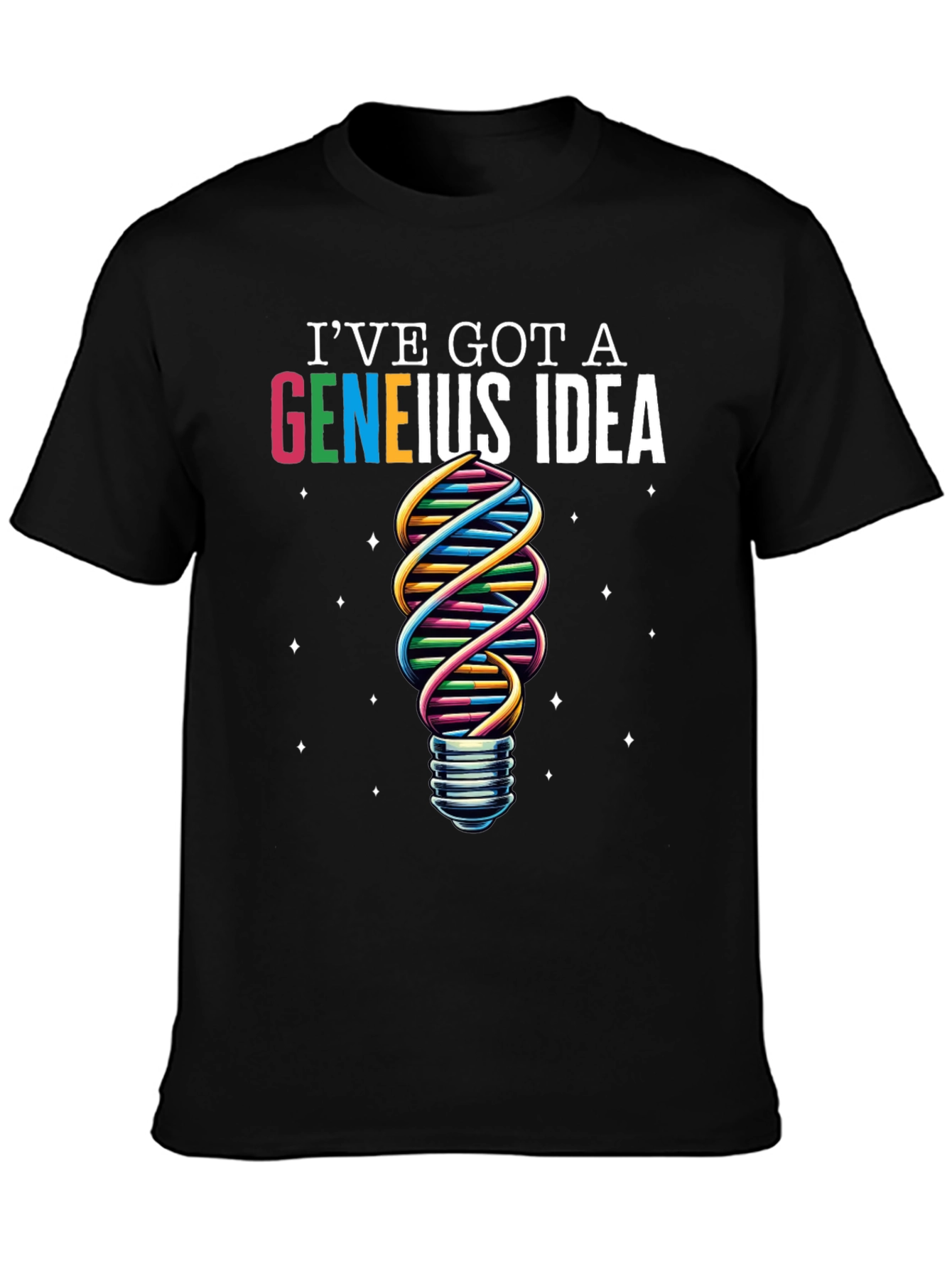 Geneius Idea T-Shirt - Science DNA Lightbulb Graphic Tee
