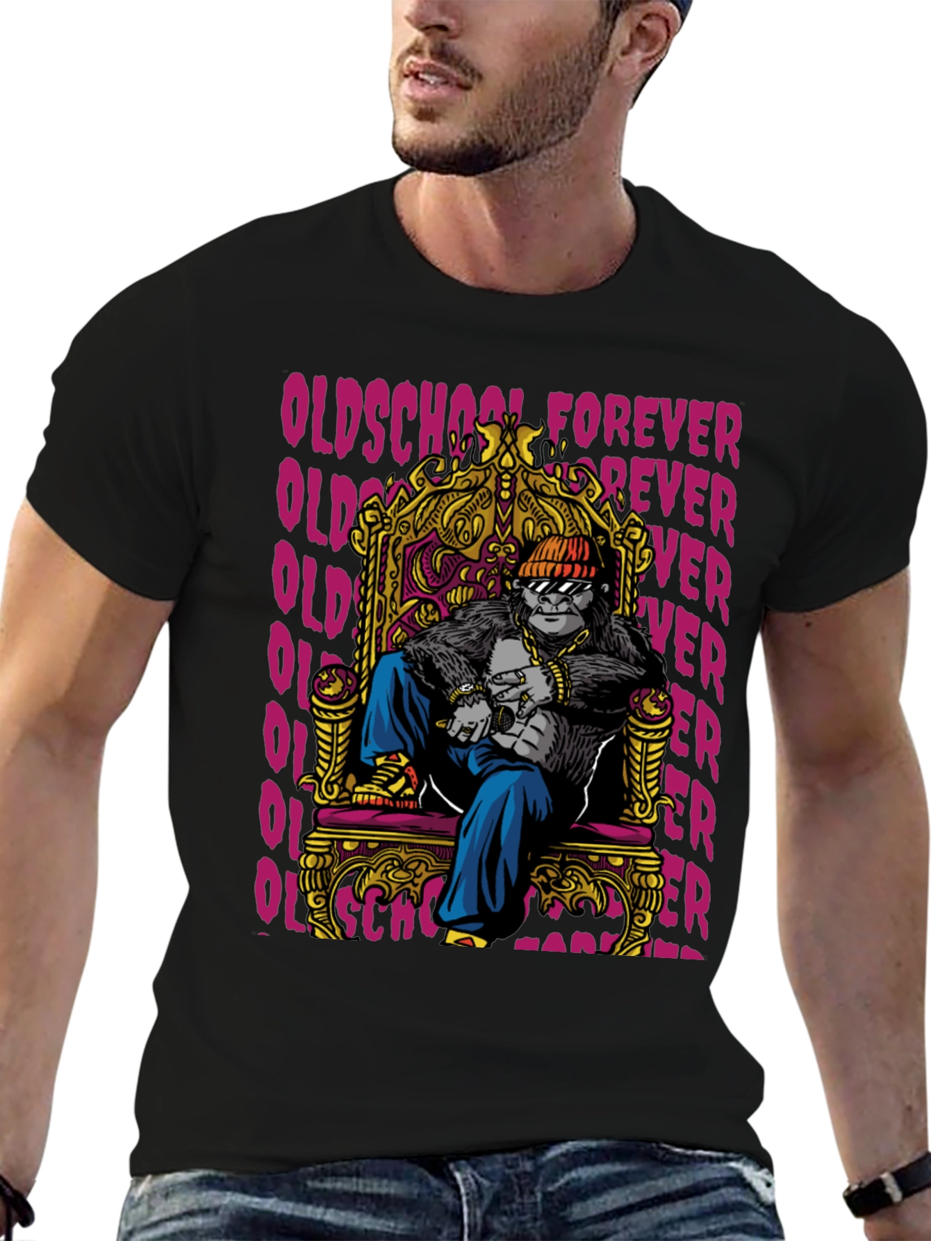 Oldschool Gorilla Throne T-Shirt