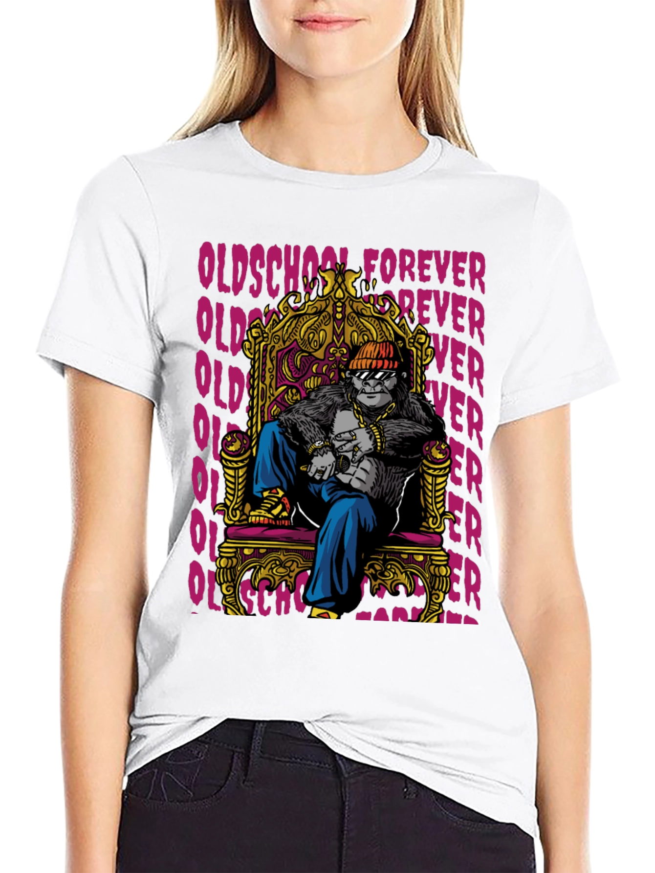 Oldschool Gorilla Throne T-Shirt